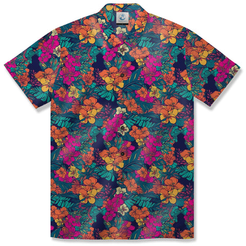 Tropical Flowers Seamless Patterns Hawaii Shirt, Aloha Floral Hawaiian Button Down Shirt - The Palmix