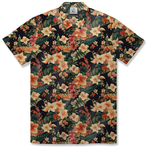 Hibiscus Pineapple Seamless Patterns Hawaiian Shirt For Men, Aloha Floral Pattern - The Palmix