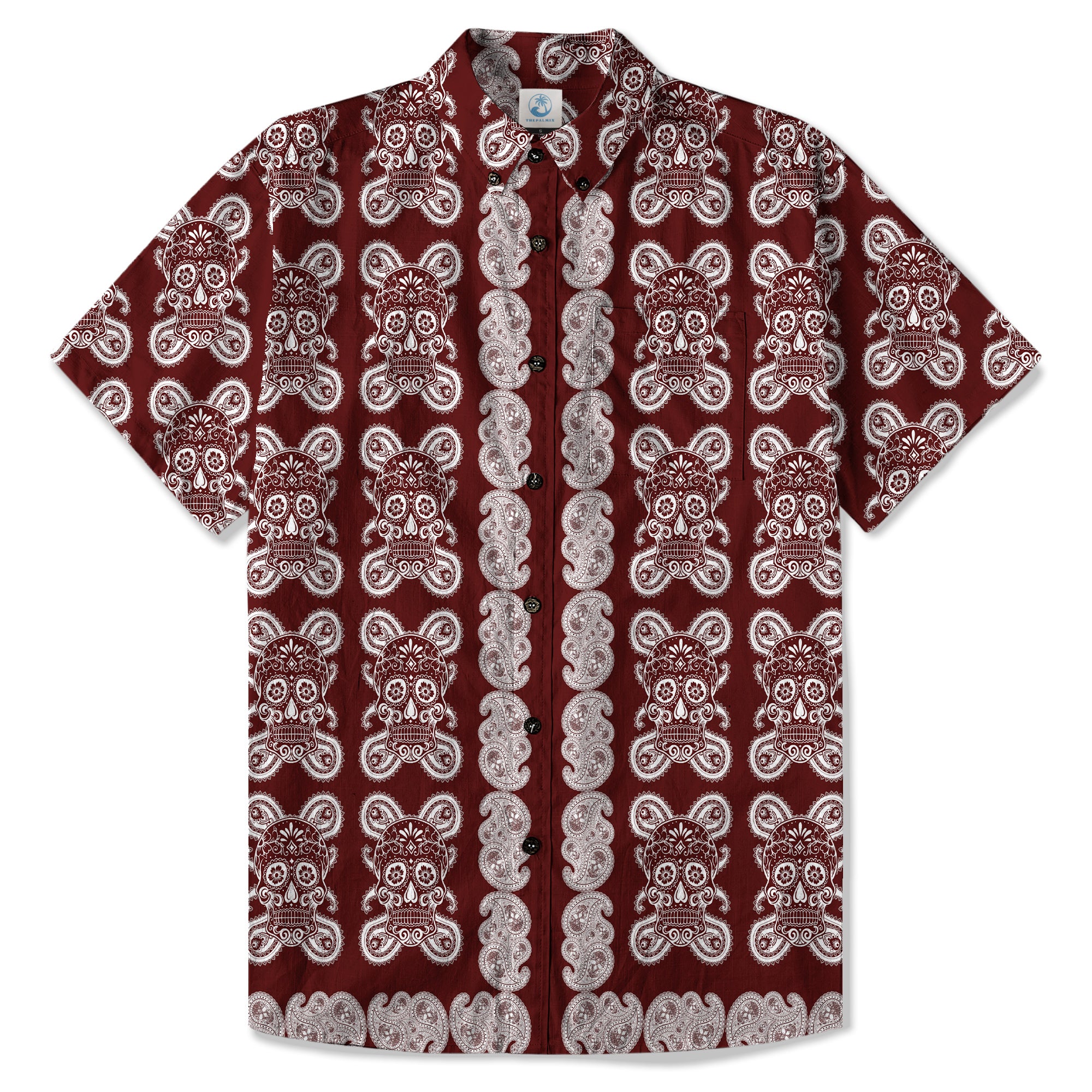 Día de los Muertos Hawaiian Shirt, Mexican Day of The Dead Hawaii Shirt, Paisley Pattern Hawaii Shirt
