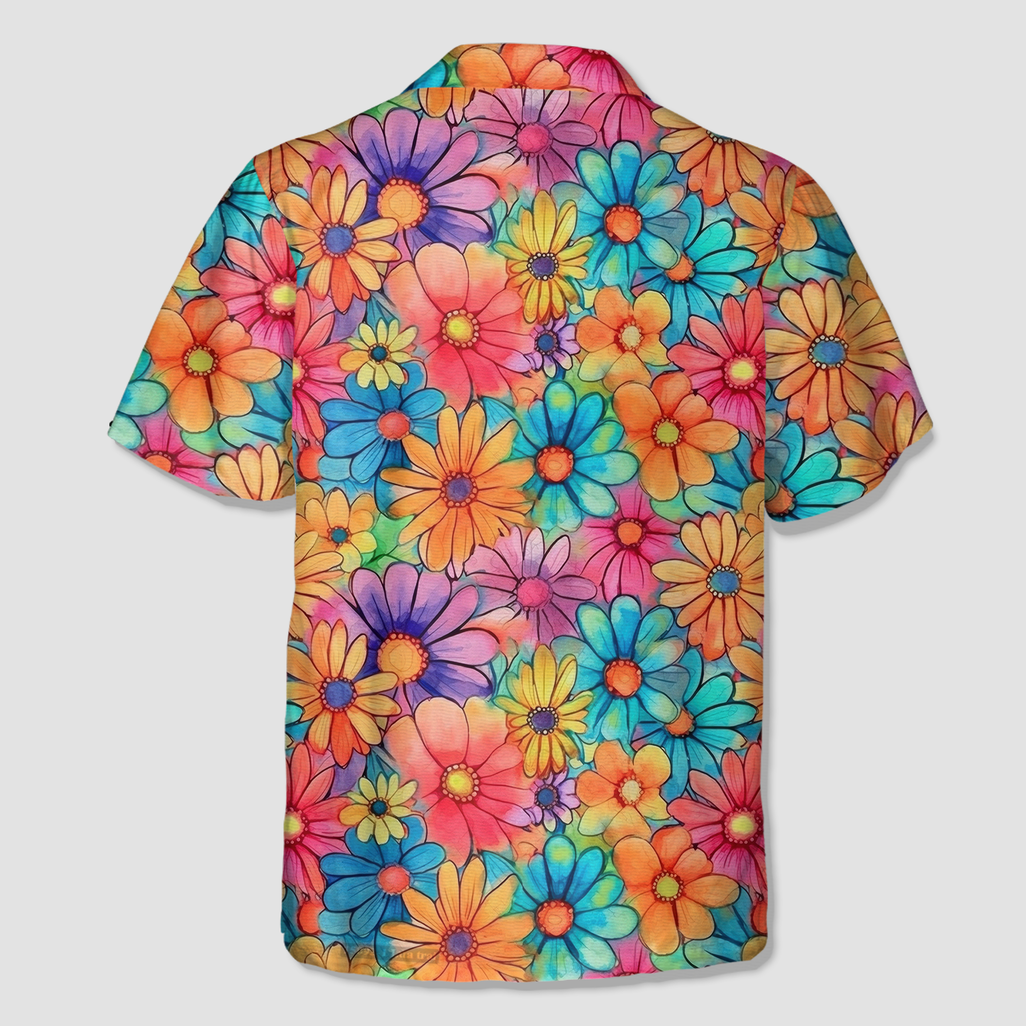 Colorful Hippie Flowers Patterns Hawaii Shirt, Groovy Floral Pattern Hawaiian Shirt for Men Women - The Palmix