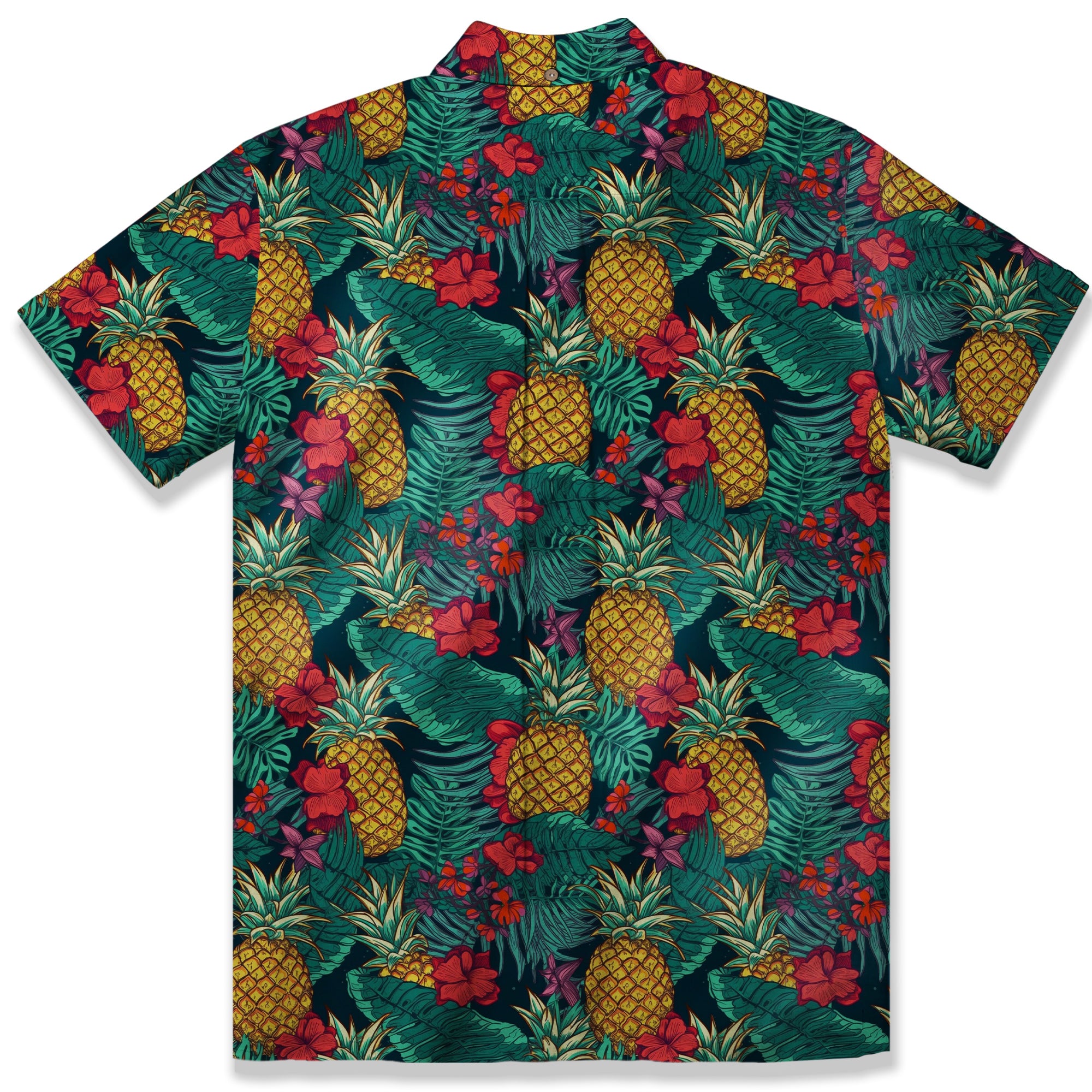 Hibiscus Pineapple Seamless Patterns Hawaiian Shirt For Men, Aloha Floral Pattern - The Palmix