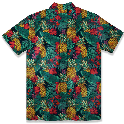 Hibiscus Pineapple Seamless Patterns Hawaiian Shirt For Men, Aloha Floral Pattern - The Palmix