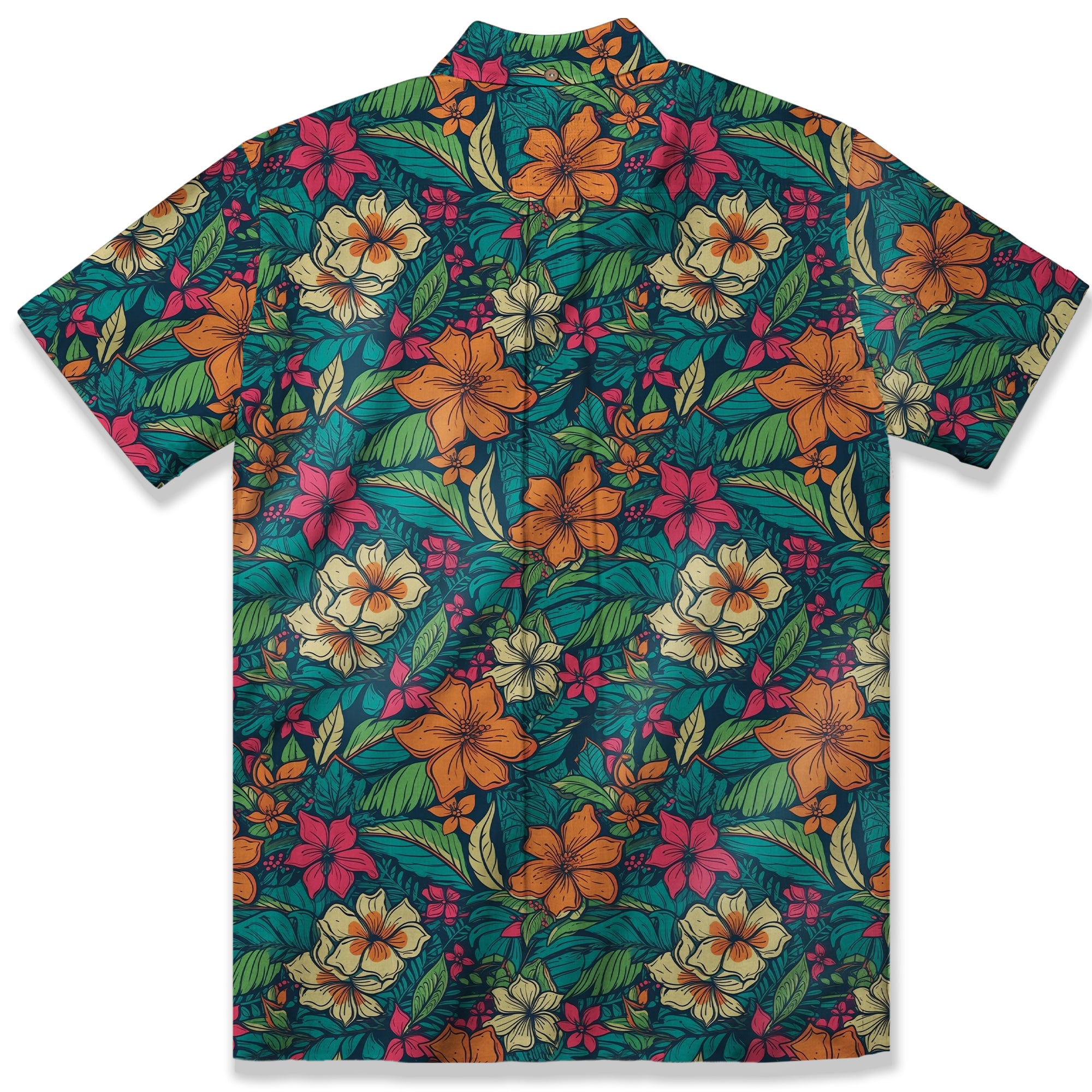 Vibrant Tropical Jungle Seamless Patterns Hawaii Shirt, Aloha Floral Hawaiian Button Down Shirt - The Palmix