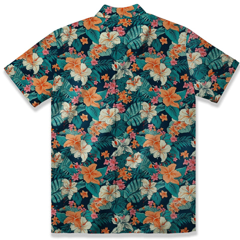 Tropical Flowers Seamless Patterns Hawaii Shirt, Aloha Floral Hawaiian Button Down Shirt - The Palmix
