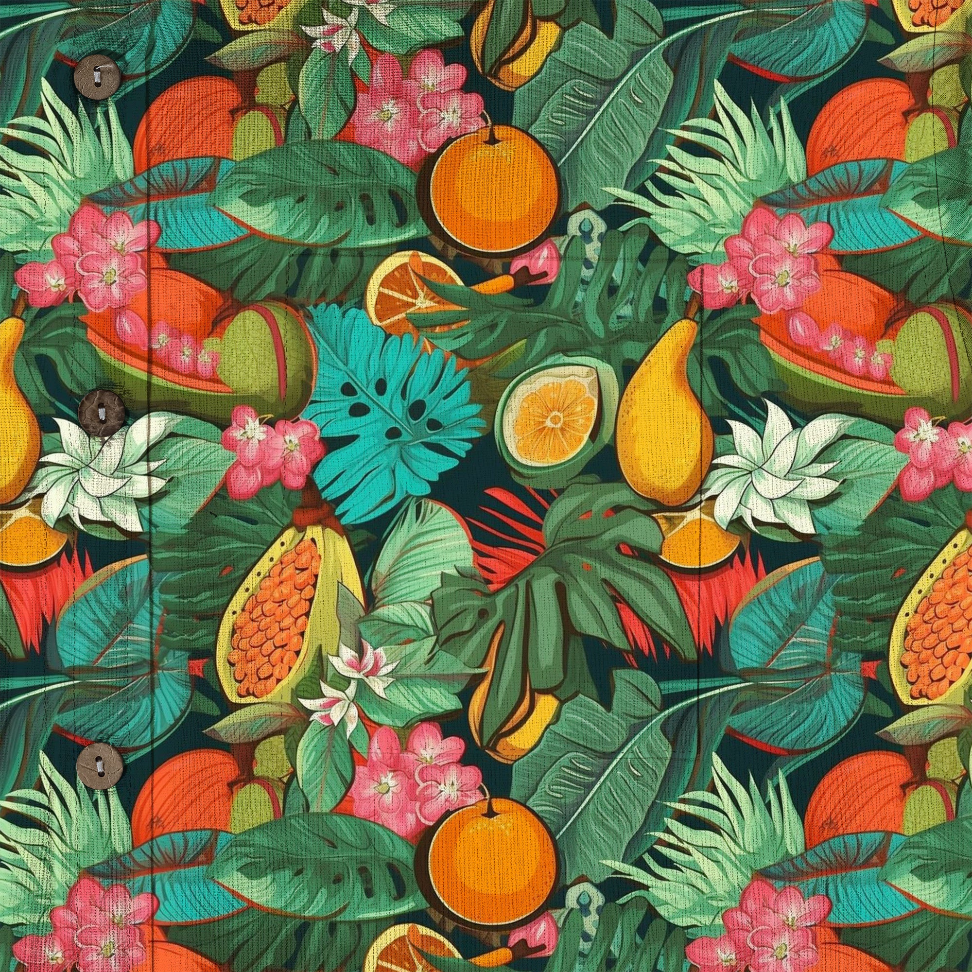 Vintage Hawaii Seamless Patterns, Tropical Fruits Summer Hawaii Shirt - The Palmix