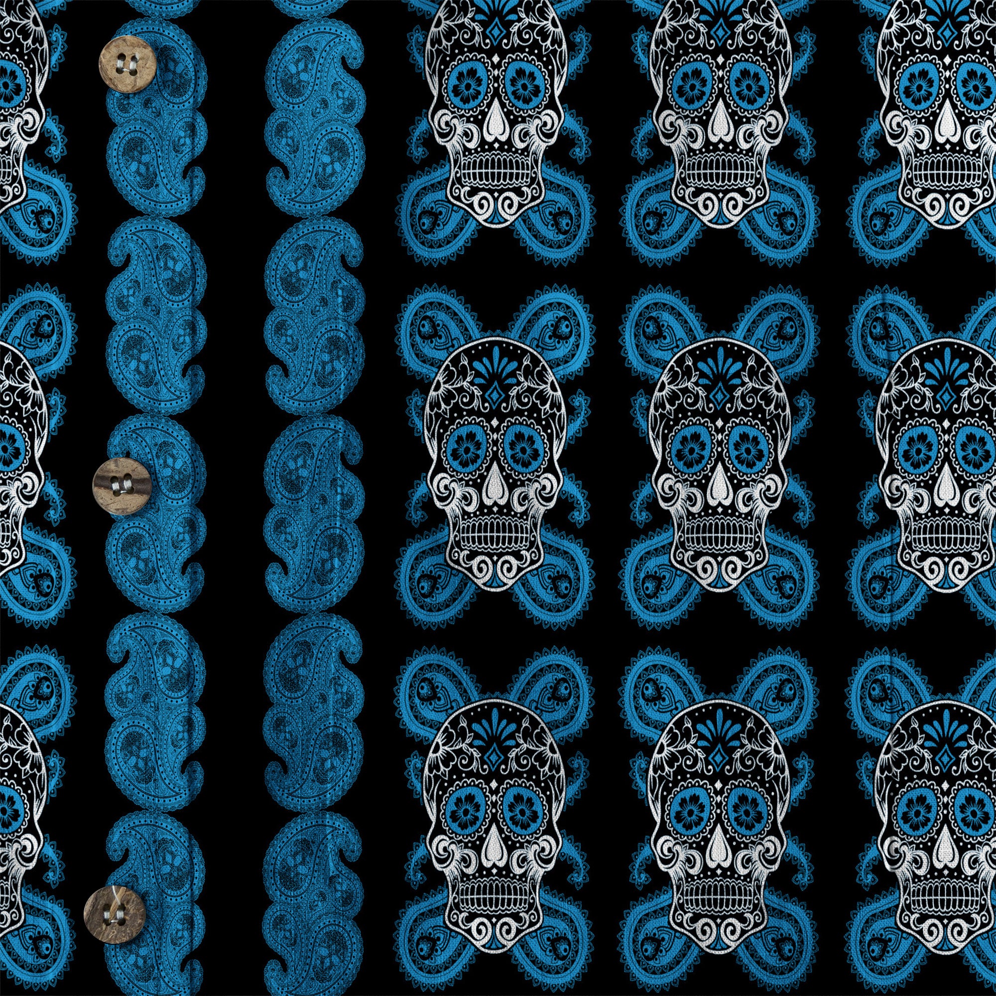 Día de los Muertos Hawaiian Shirt, Mexican Day of The Dead Hawaii Shirt, Paisley Pattern Hawaii Shirt
