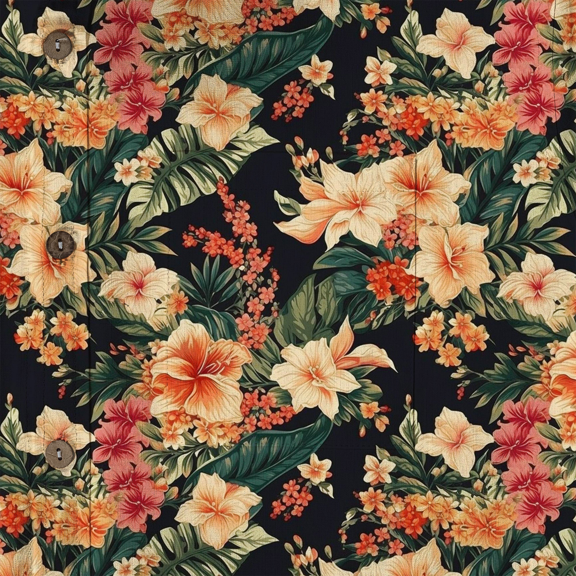 Hibiscus Pineapple Seamless Patterns Hawaiian Shirt For Men, Aloha Floral Pattern - The Palmix