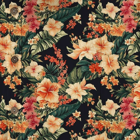 Hibiscus Pineapple Seamless Patterns Hawaiian Shirt For Men, Aloha Floral Pattern - The Palmix