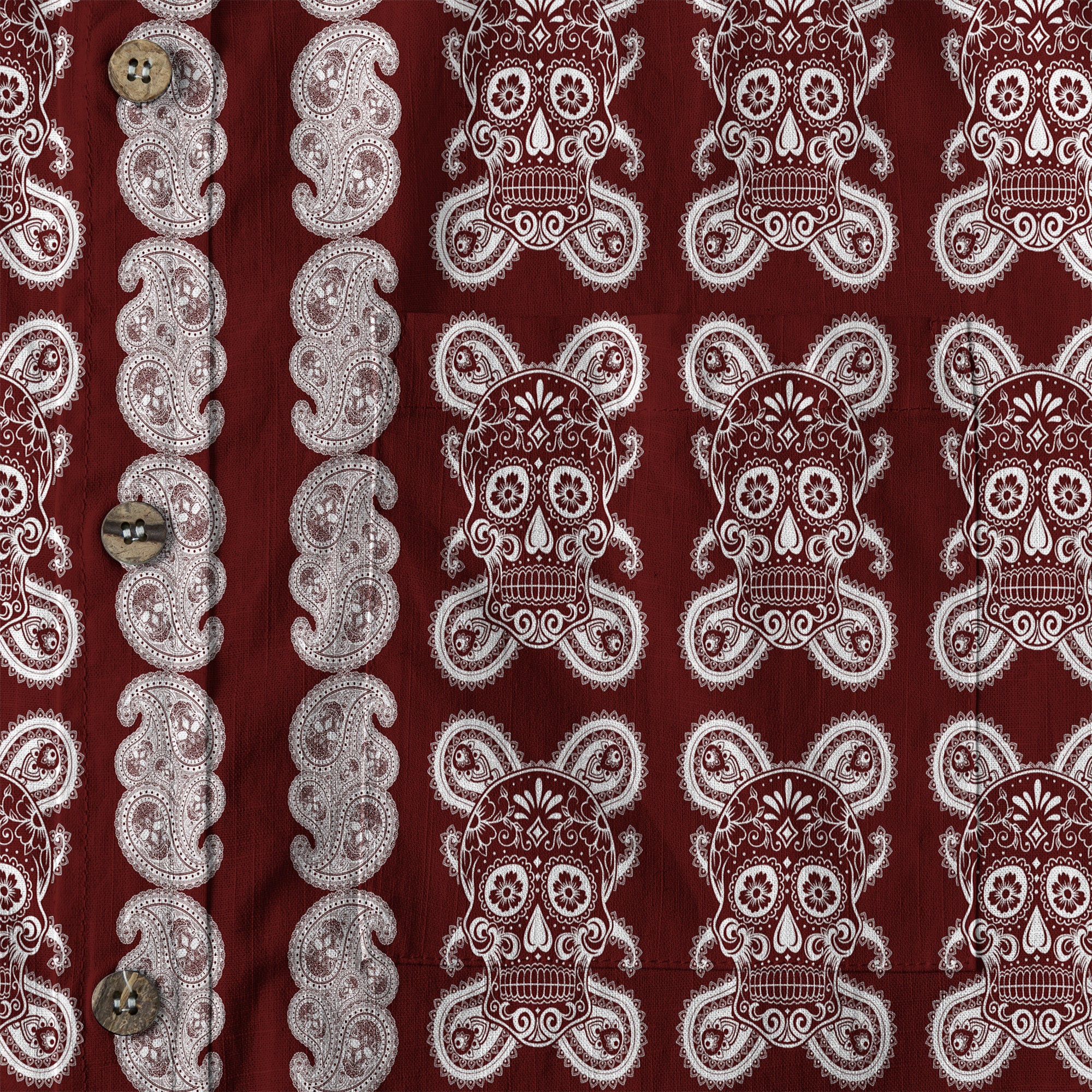 Día de los Muertos Hawaiian Shirt, Mexican Day of The Dead Hawaii Shirt, Paisley Pattern Hawaii Shirt