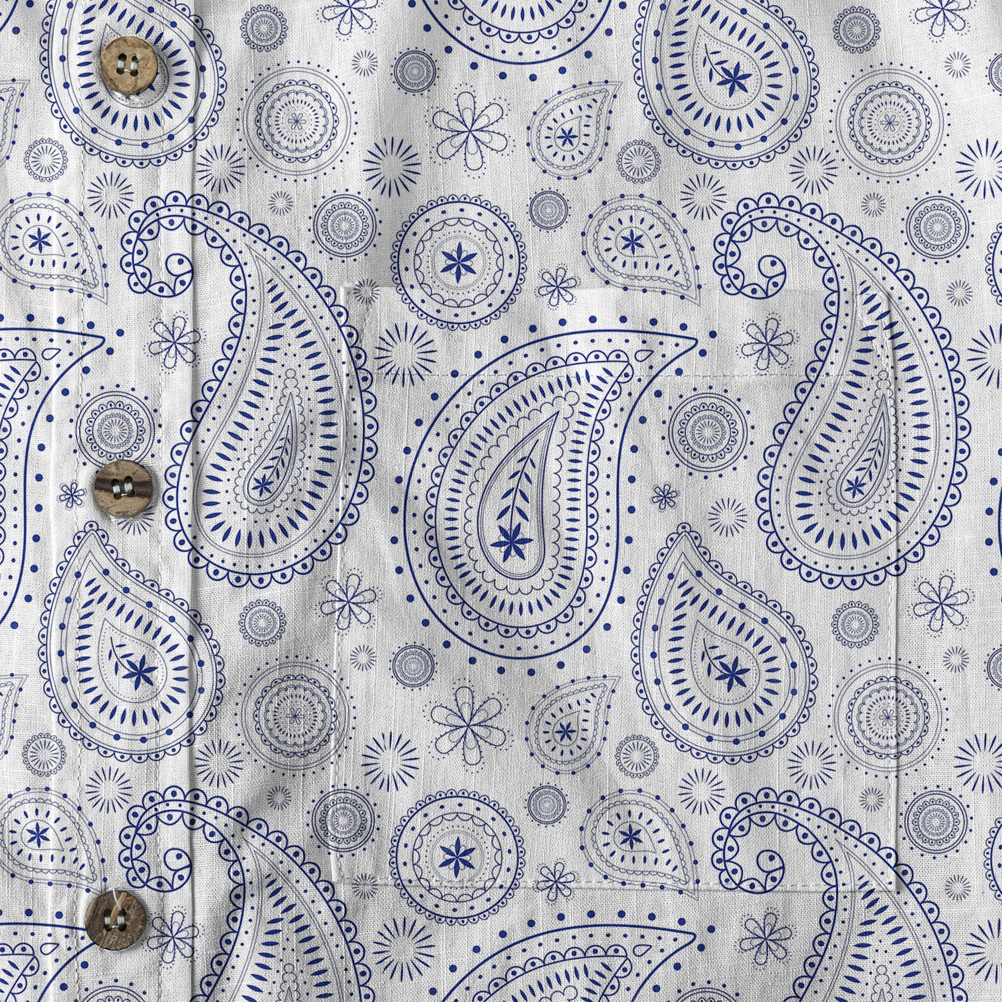 Vintage Striped Floral Short Sleeve Hawaii Shirt, Paisley Pattern Hawaii Shirt
