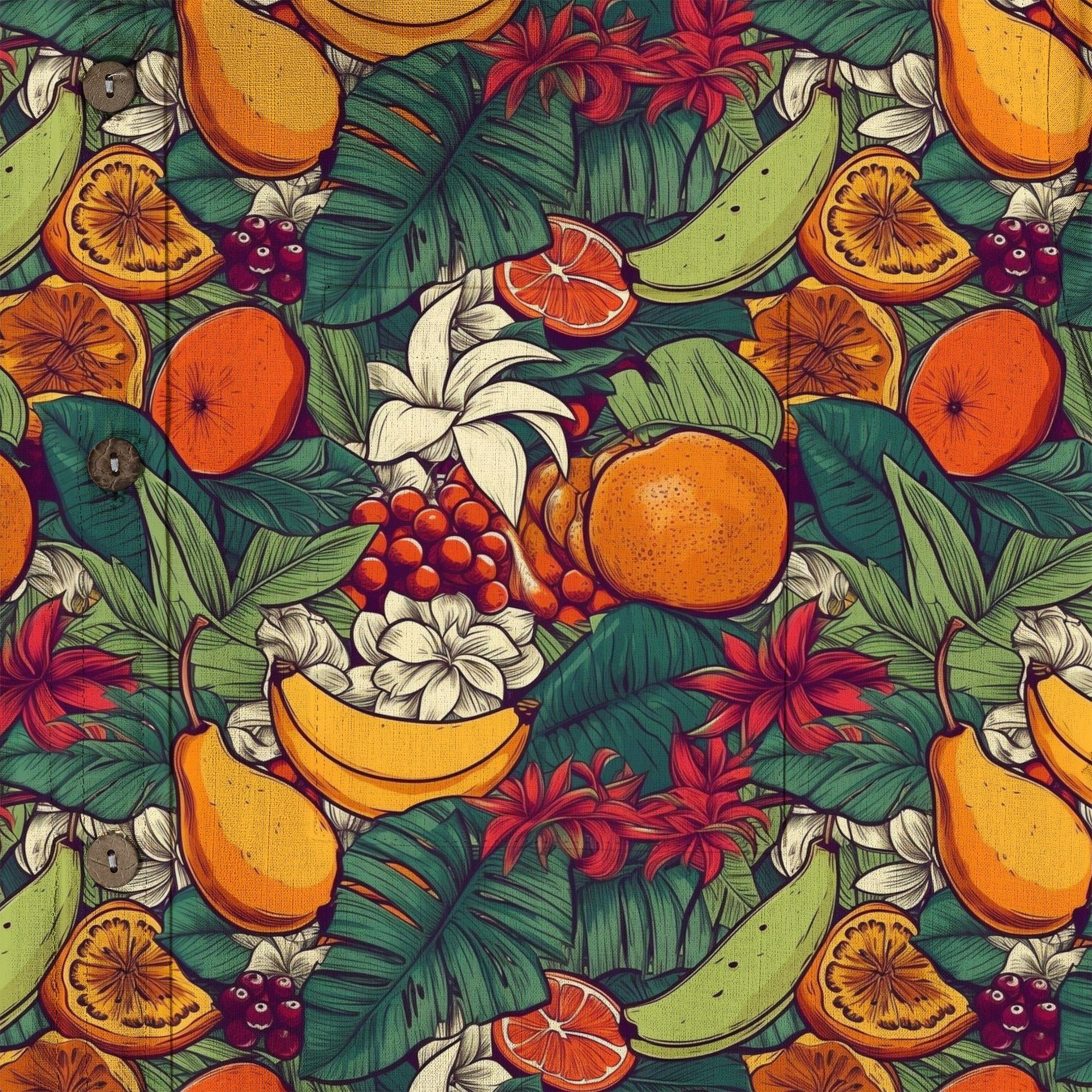 Vintage Hawaii Seamless Patterns, Tropical Fruits Summer Hawaii Shirt - The Palmix