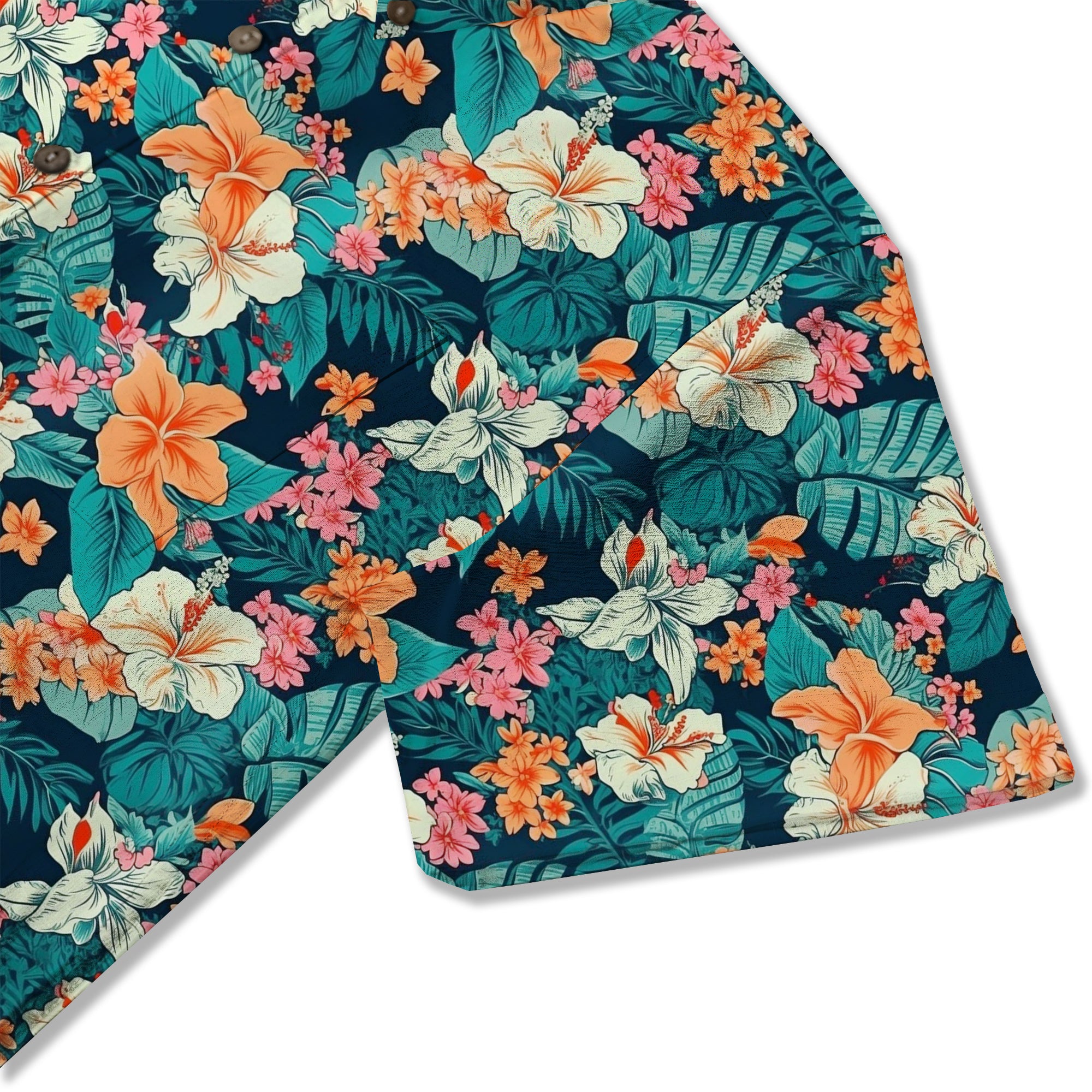 Tropical Flowers Seamless Patterns Hawaii Shirt, Aloha Floral Hawaiian Button Down Shirt - The Palmix