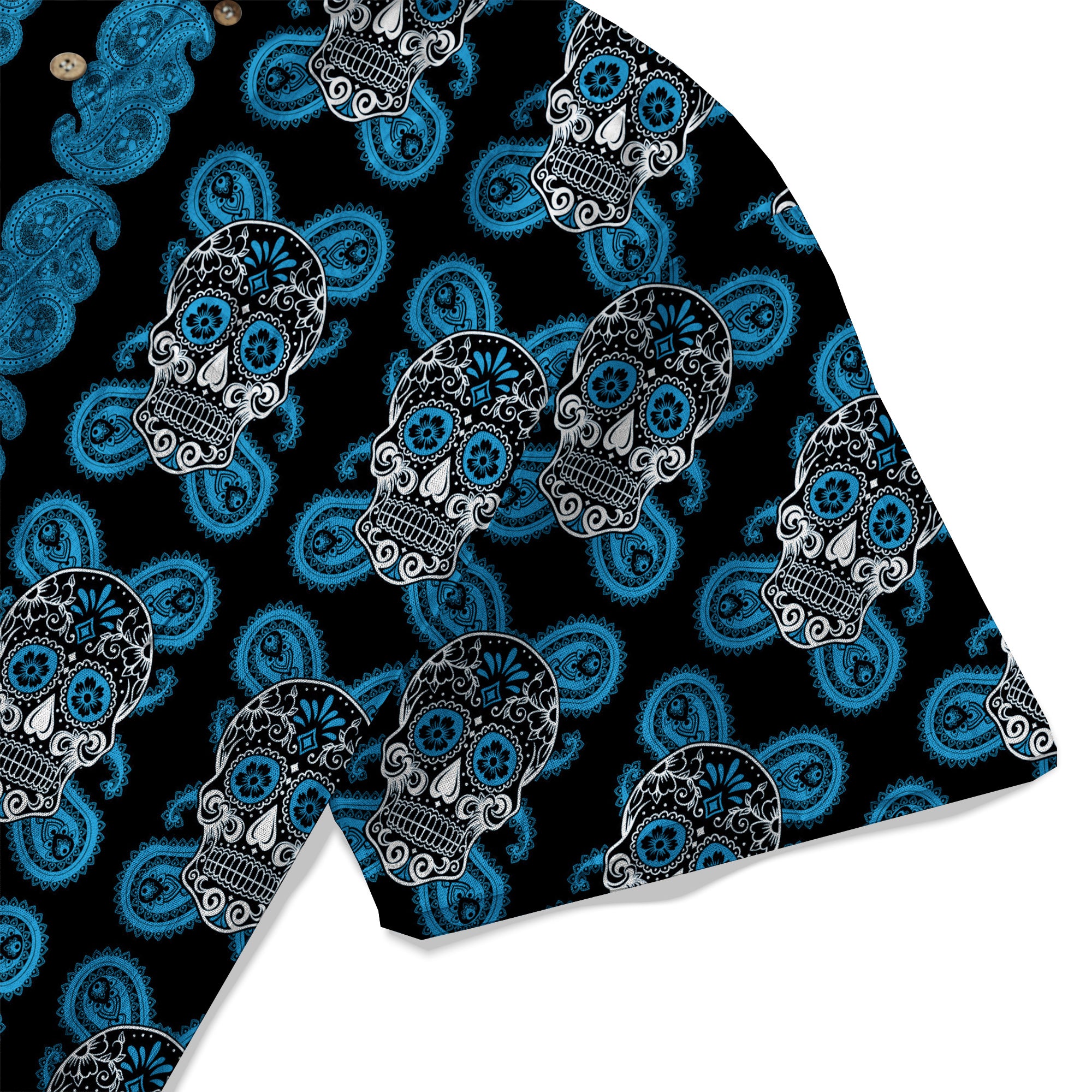 Día de los Muertos Hawaiian Shirt, Mexican Day of The Dead Hawaii Shirt, Paisley Pattern Hawaii Shirt