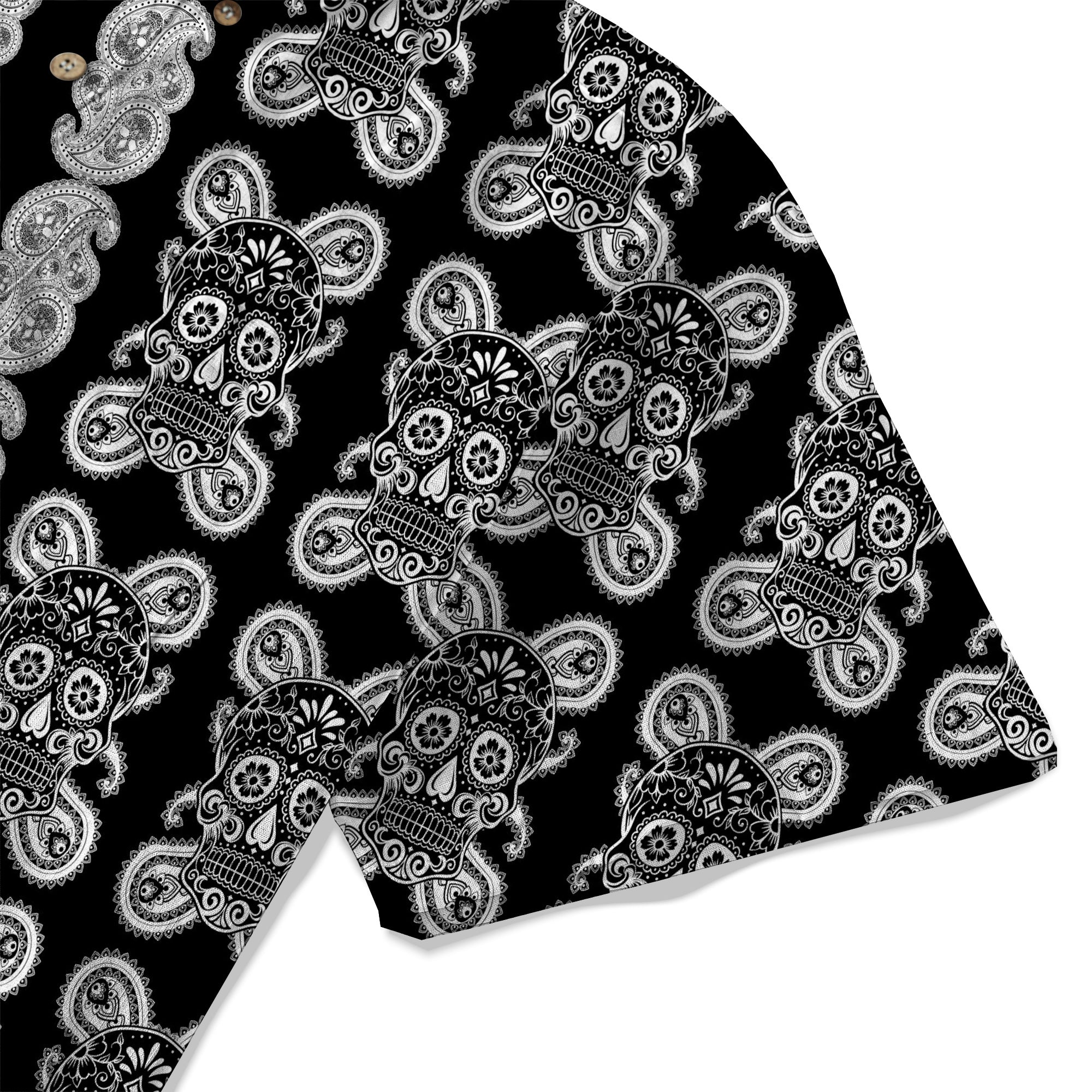 Día de los Muertos Hawaiian Shirt, Mexican Day of The Dead Hawaii Shirt, Paisley Pattern Hawaii Shirt