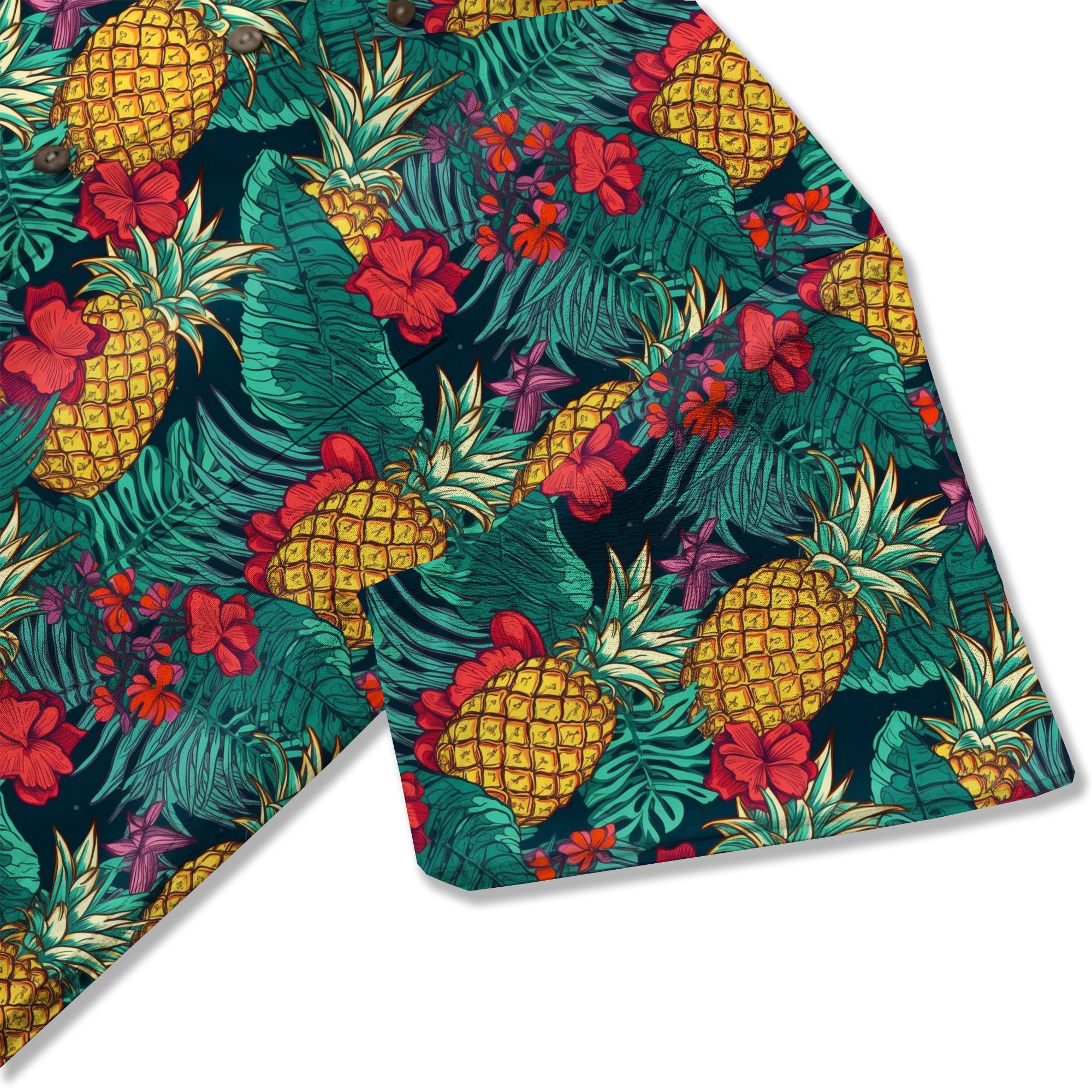 Hibiscus Pineapple Seamless Patterns Hawaiian Shirt For Men, Aloha Floral Pattern - The Palmix