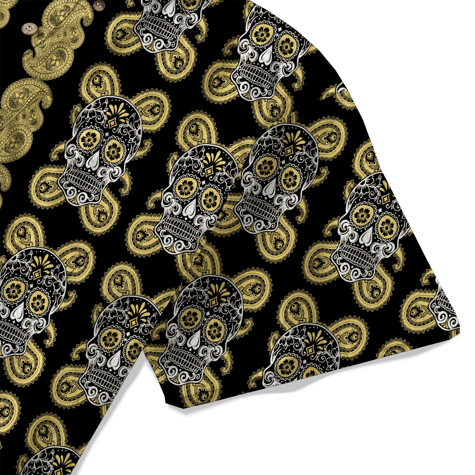Día de los Muertos Hawaiian Shirt, Mexican Day of The Dead Hawaii Shirt, Paisley Pattern Hawaii Shirt