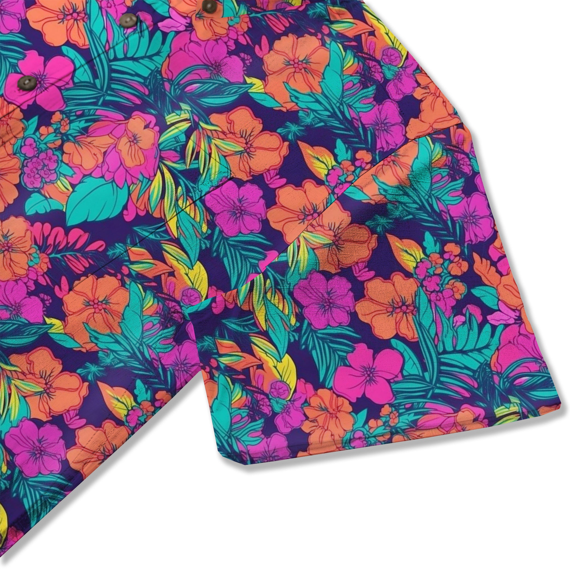 Vibrant Tropical Jungle Seamless Patterns Hawaii Shirt, Aloha Floral Hawaiian Button Down Shirt - The Palmix