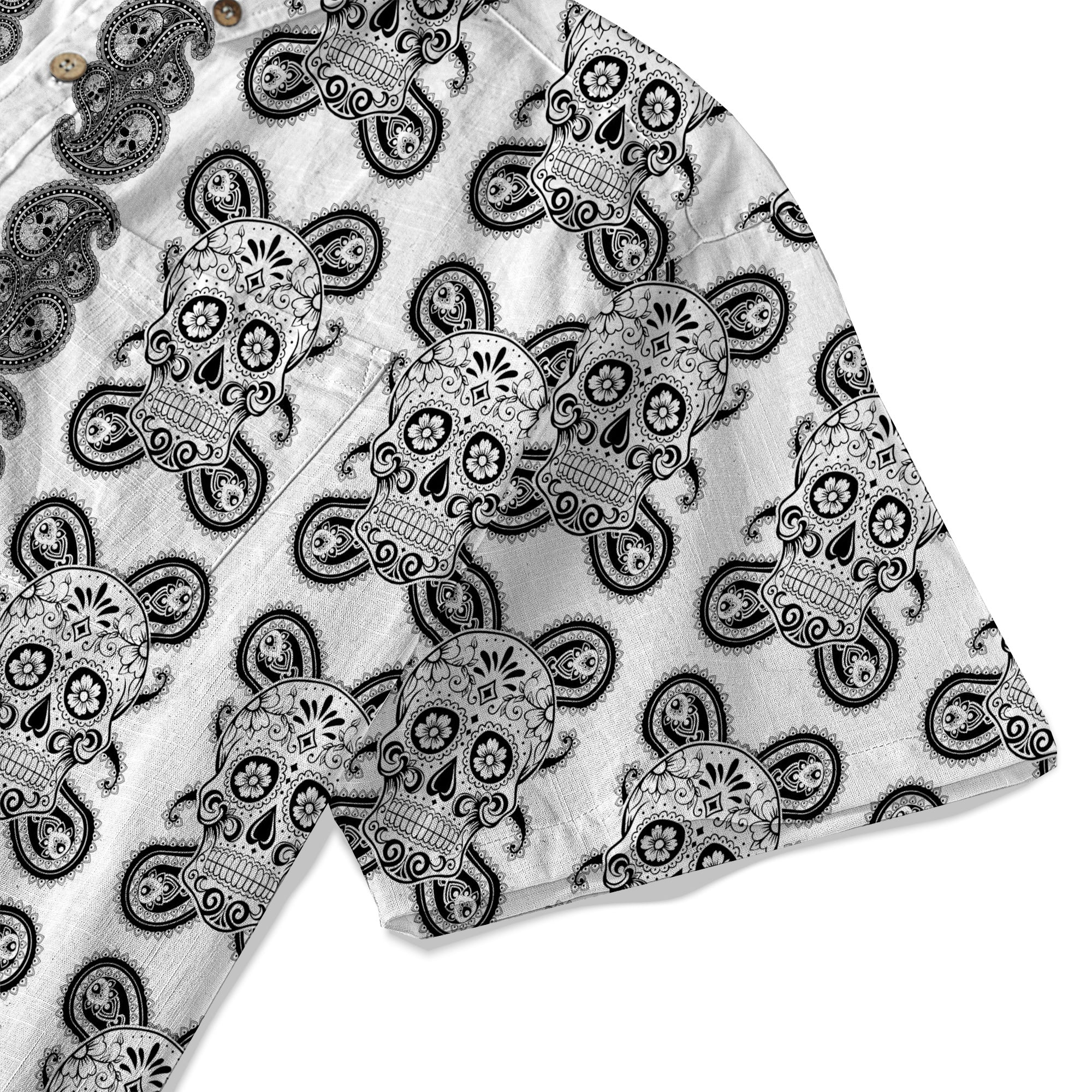 Día de los Muertos Hawaiian Shirt, Mexican Day of The Dead Hawaii Shirt, Paisley Pattern Hawaii Shirt
