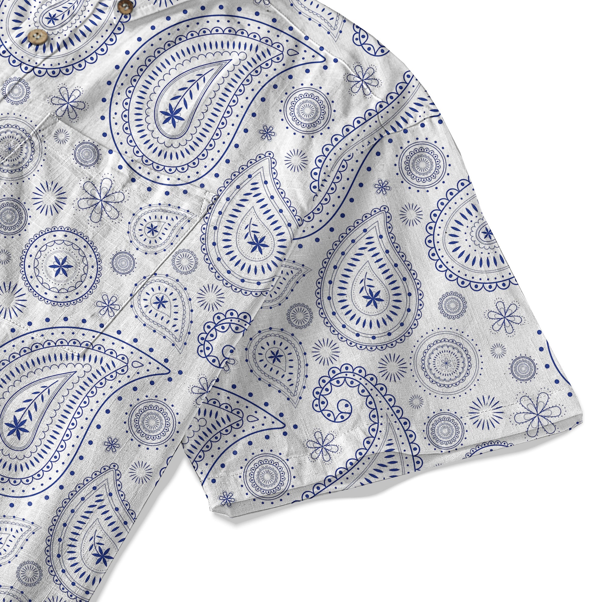 Vintage Striped Floral Short Sleeve Hawaii Shirt, Paisley Pattern Hawaii Shirt
