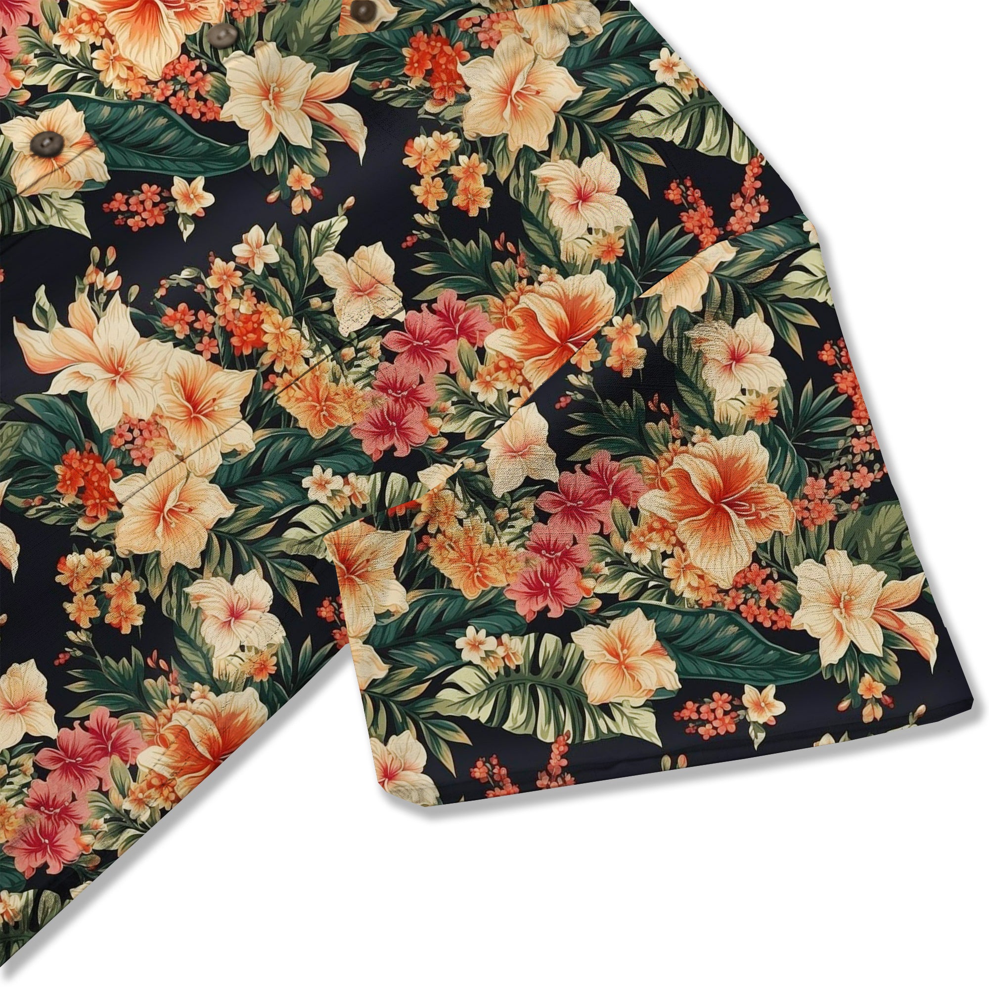Hibiscus Pineapple Seamless Patterns Hawaiian Shirt For Men, Aloha Floral Pattern - The Palmix