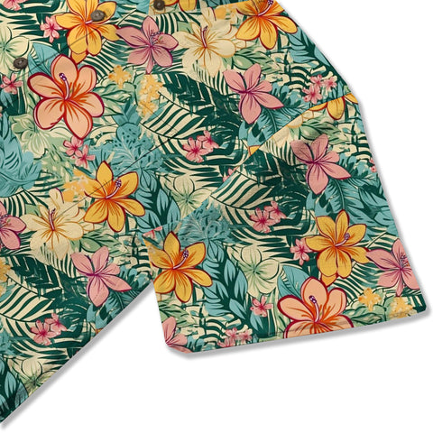 Retro Floral Seamless Patterns Hawaiian Shirt, Aloha Floral Pattern - The Palmix