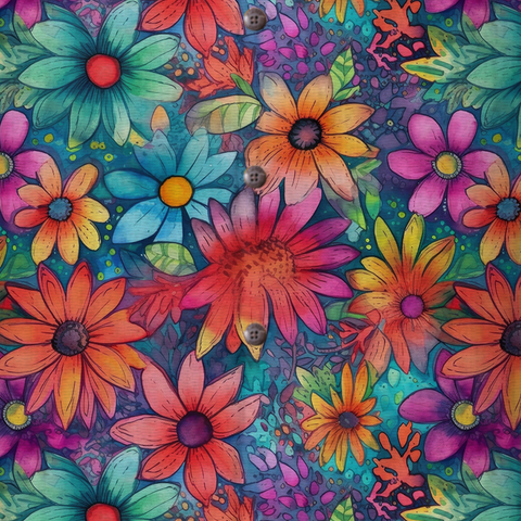 Colorful Hippie Flowers Patterns Hawaii Shirt, Groovy Floral Pattern Hawaiian Shirt for Men Women - The Palmix