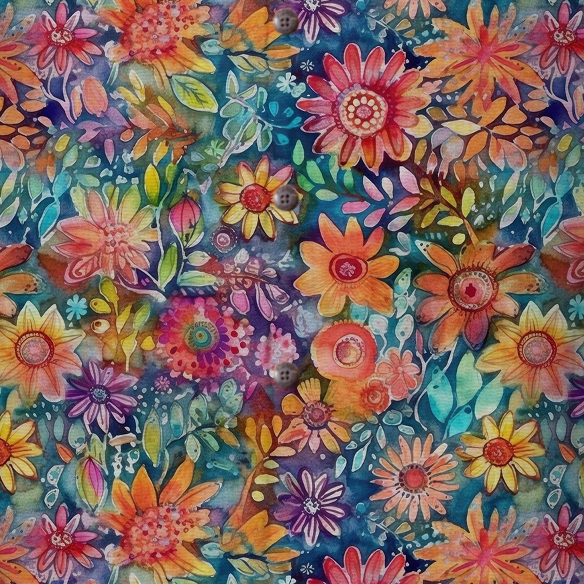Colorful Hippie Flowers Patterns Hawaii Shirt, Groovy Floral Pattern Hawaiian Shirt for Men Women - The Palmix