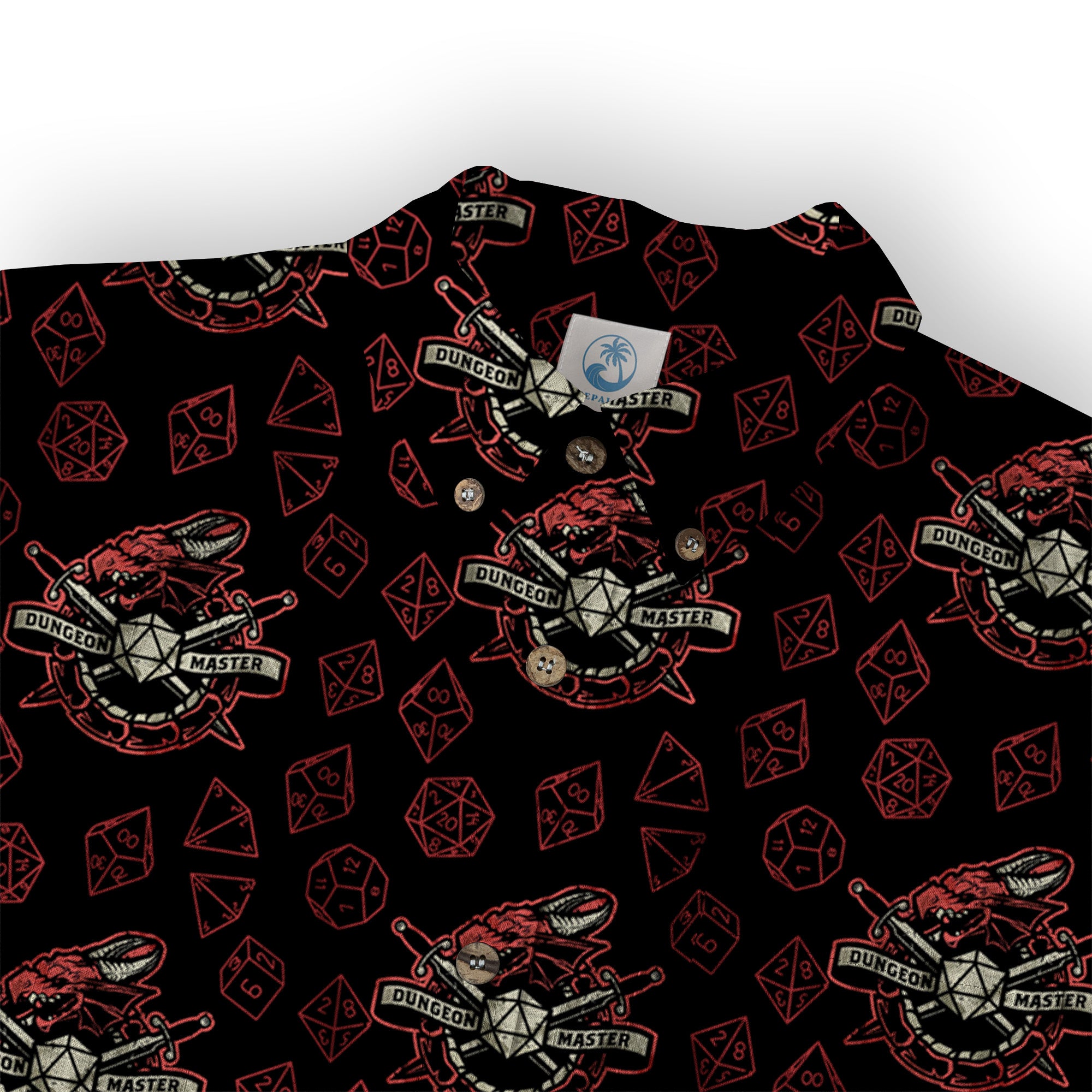 DND Celestrial Dice Pattern Aloha Hawaii Shirt, D20 Stars Constellation, Sun and Crescent Button Down Shirt - The Palmix