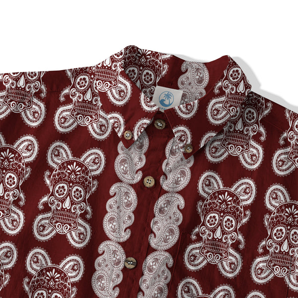 Día de los Muertos Hawaiian Shirt, Mexican Day of The Dead Hawaii Shirt, Paisley Pattern Hawaii Shirt