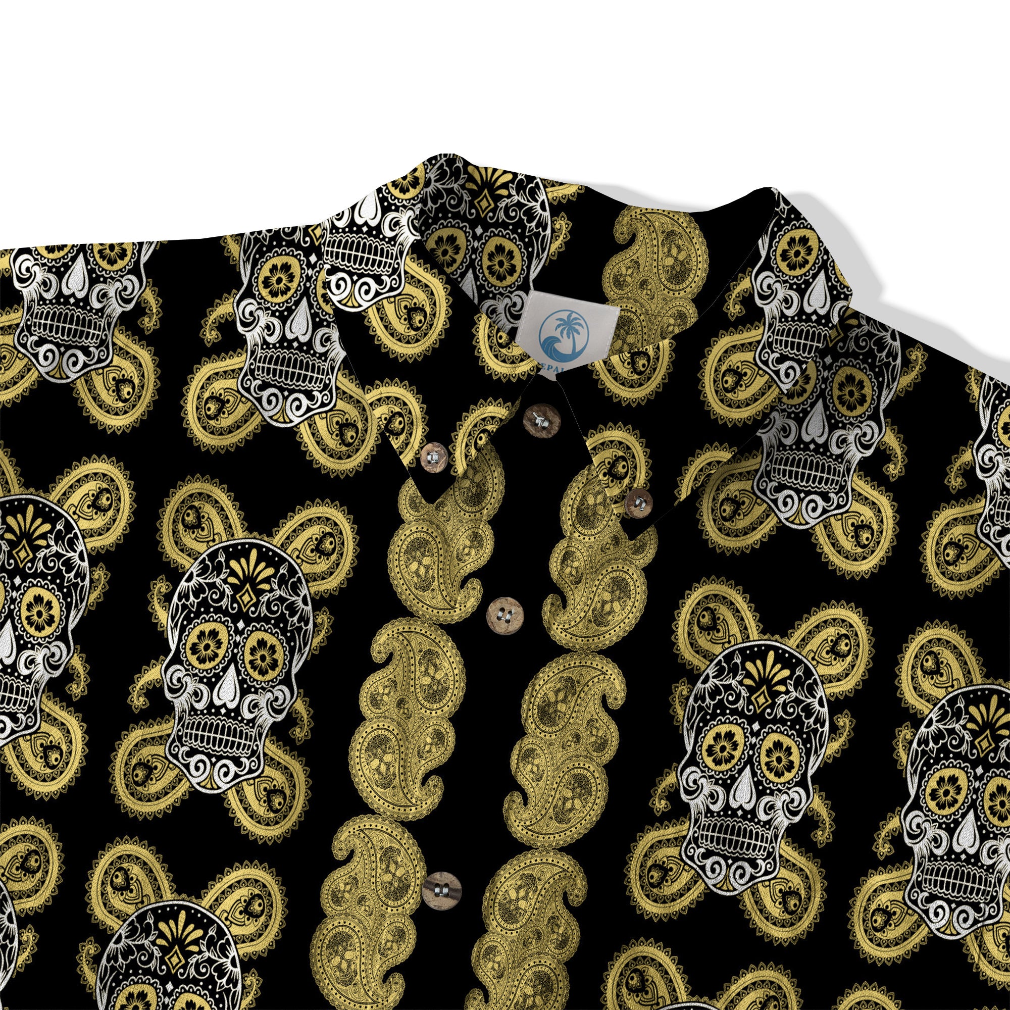 Día de los Muertos Hawaiian Shirt, Mexican Day of The Dead Hawaii Shirt, Paisley Pattern Hawaii Shirt