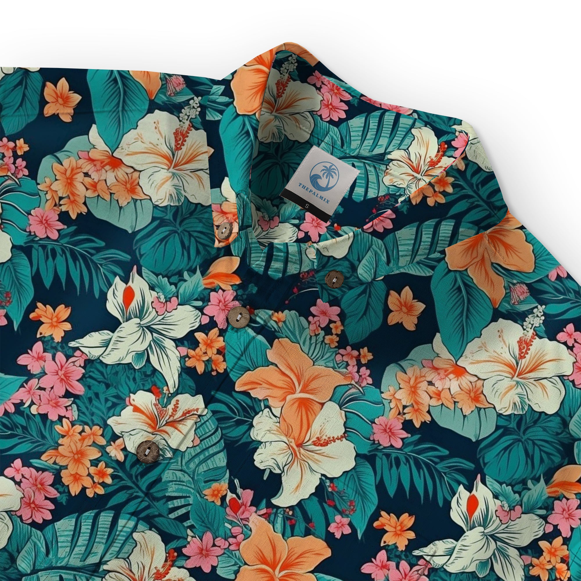 Tropical Flowers Seamless Patterns Hawaii Shirt, Aloha Floral Hawaiian Button Down Shirt - The Palmix