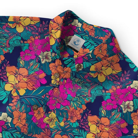 Tropical Flowers Seamless Patterns Hawaii Shirt, Aloha Floral Hawaiian Button Down Shirt - The Palmix