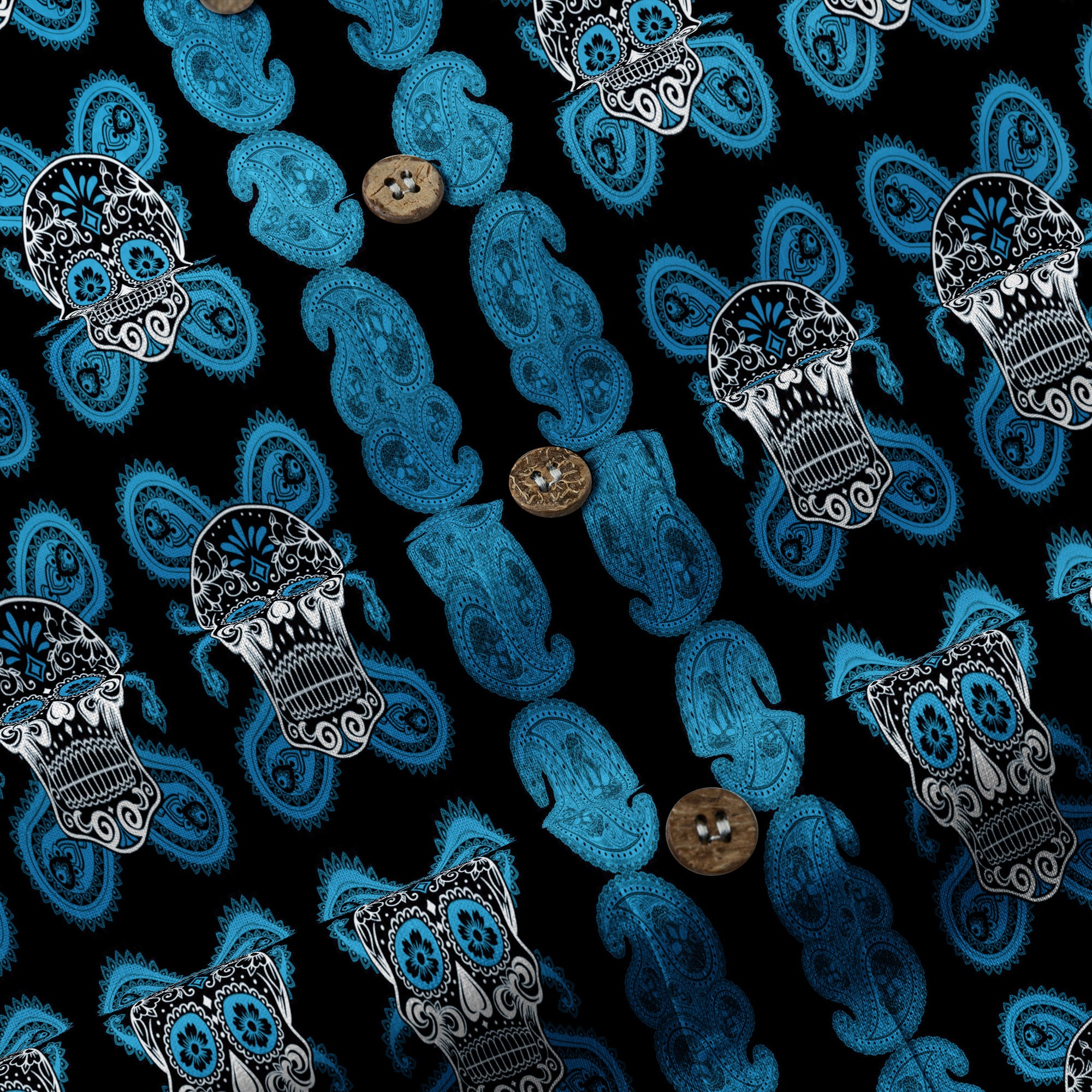 Día de los Muertos Hawaiian Shirt, Mexican Day of The Dead Hawaii Shirt, Paisley Pattern Hawaii Shirt
