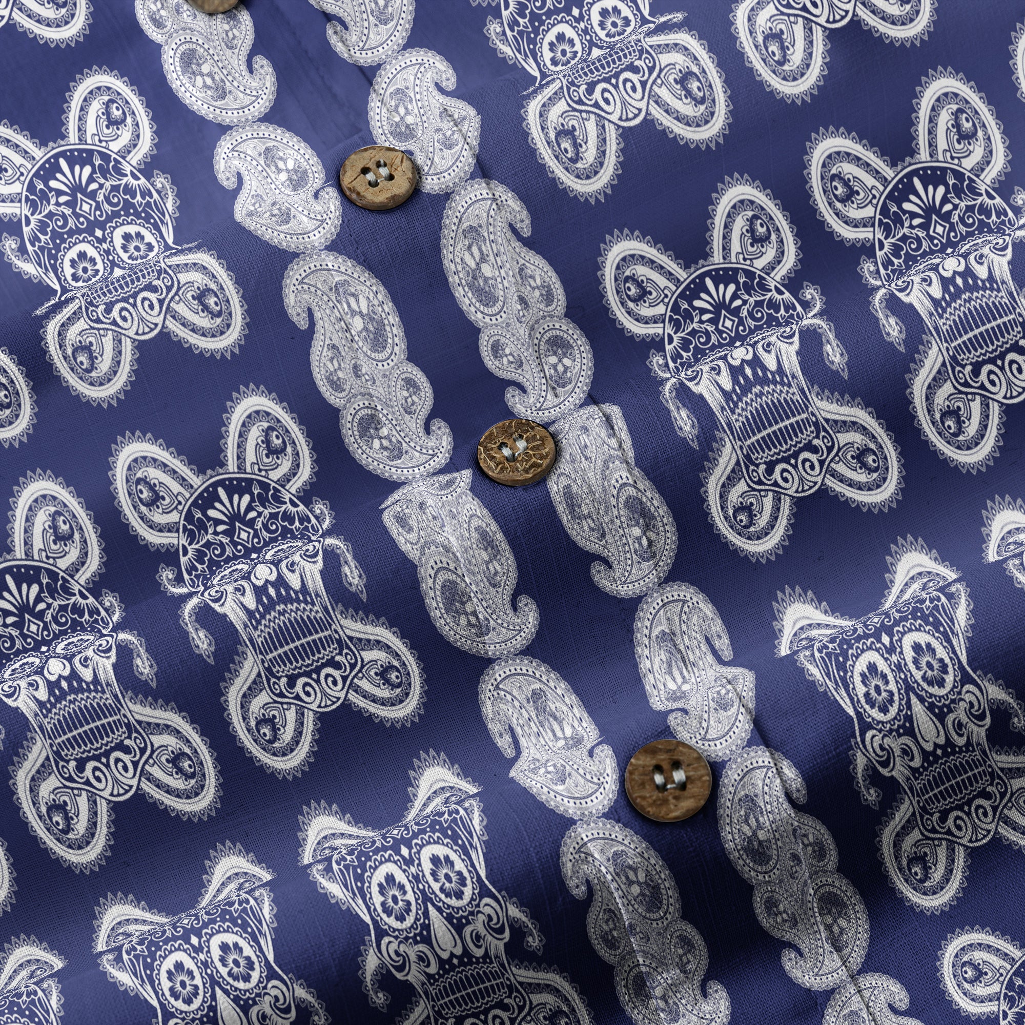 Día de los Muertos Hawaiian Shirt, Mexican Day of The Dead Hawaii Shirt, Paisley Pattern Hawaii Shirt