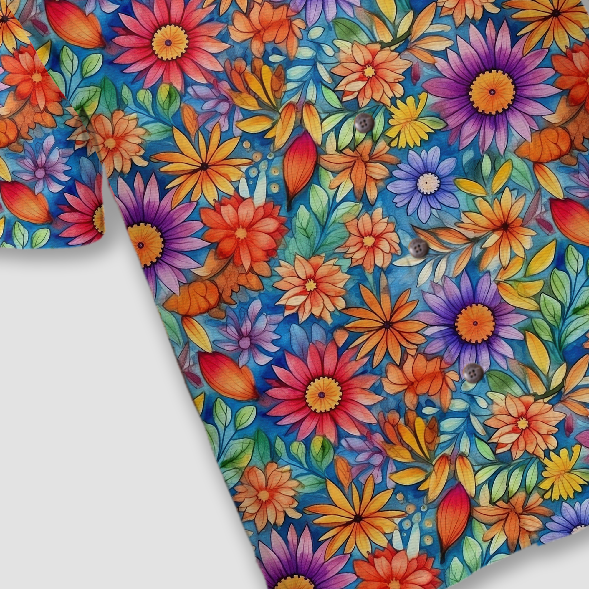 Colorful Hippie Flowers Patterns Hawaii Shirt, Groovy Floral Pattern Hawaiian Shirt for Men Women - The Palmix