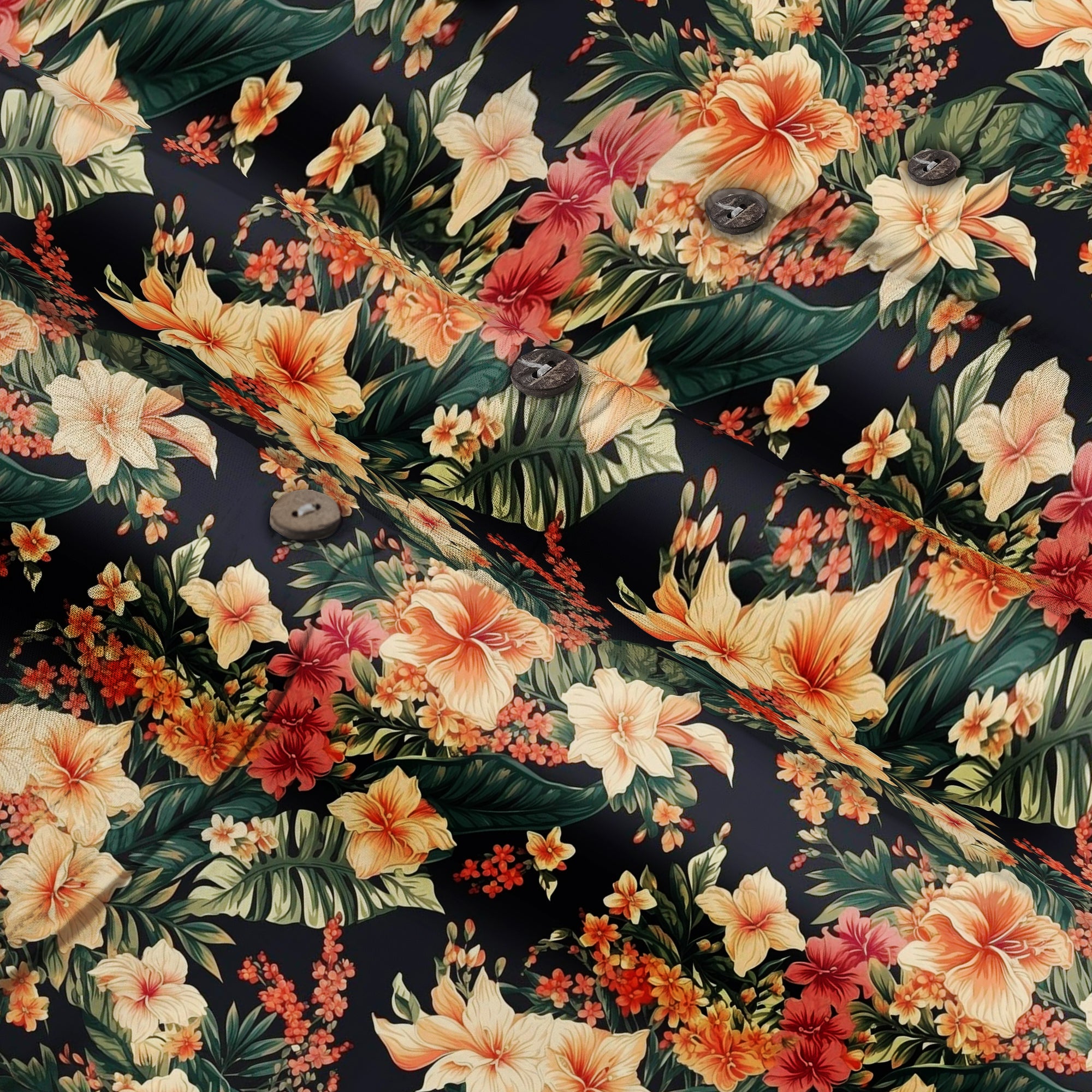 Hibiscus Pineapple Seamless Patterns Hawaiian Shirt For Men, Aloha Floral Pattern - The Palmix