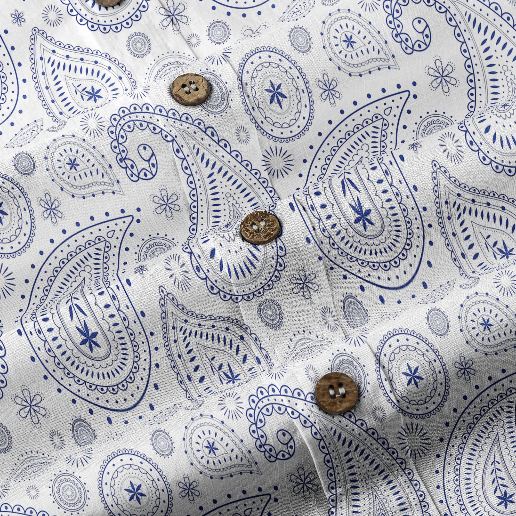 Vintage Striped Floral Short Sleeve Hawaii Shirt, Paisley Pattern Hawaii Shirt
