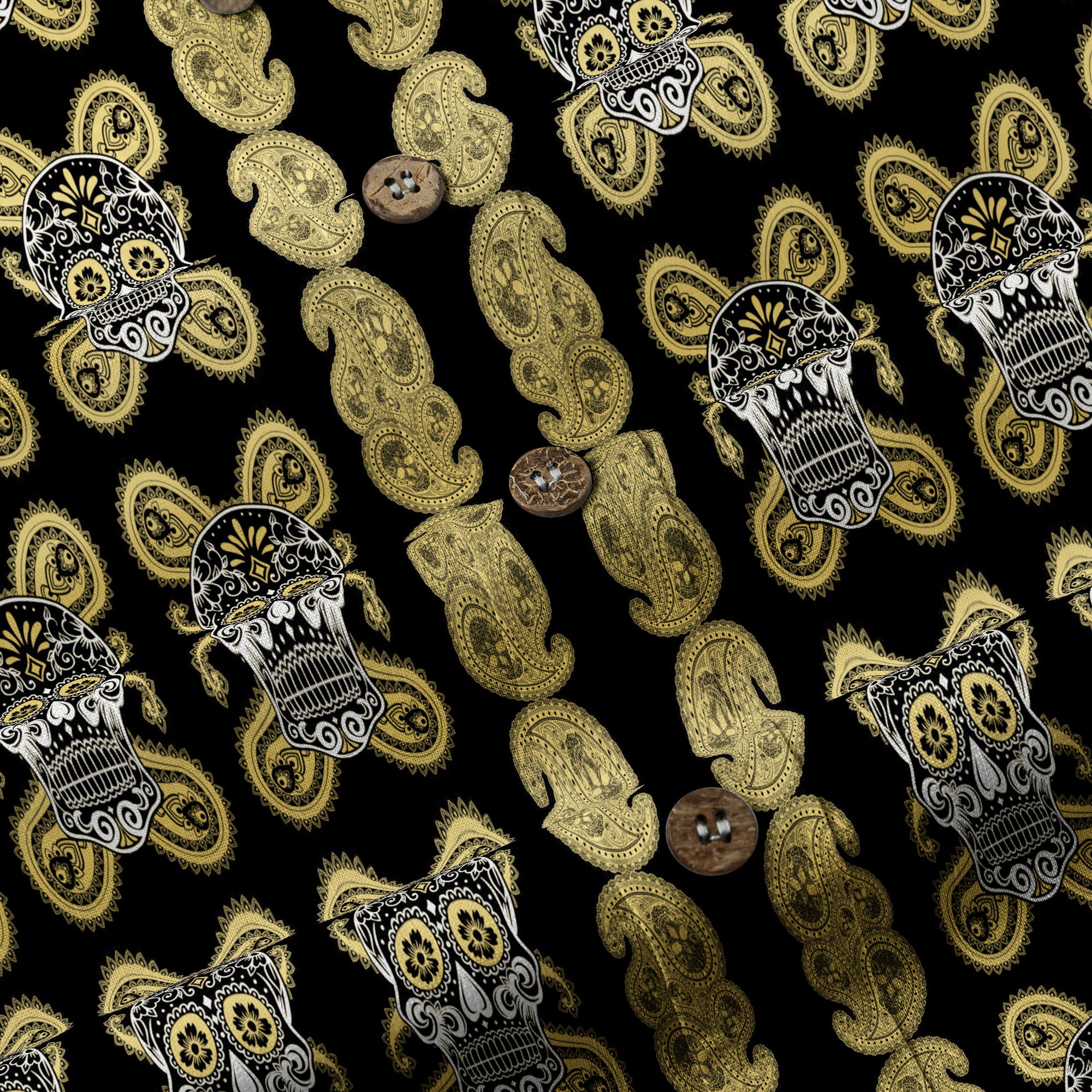 Día de los Muertos Hawaiian Shirt, Mexican Day of The Dead Hawaii Shirt, Paisley Pattern Hawaii Shirt
