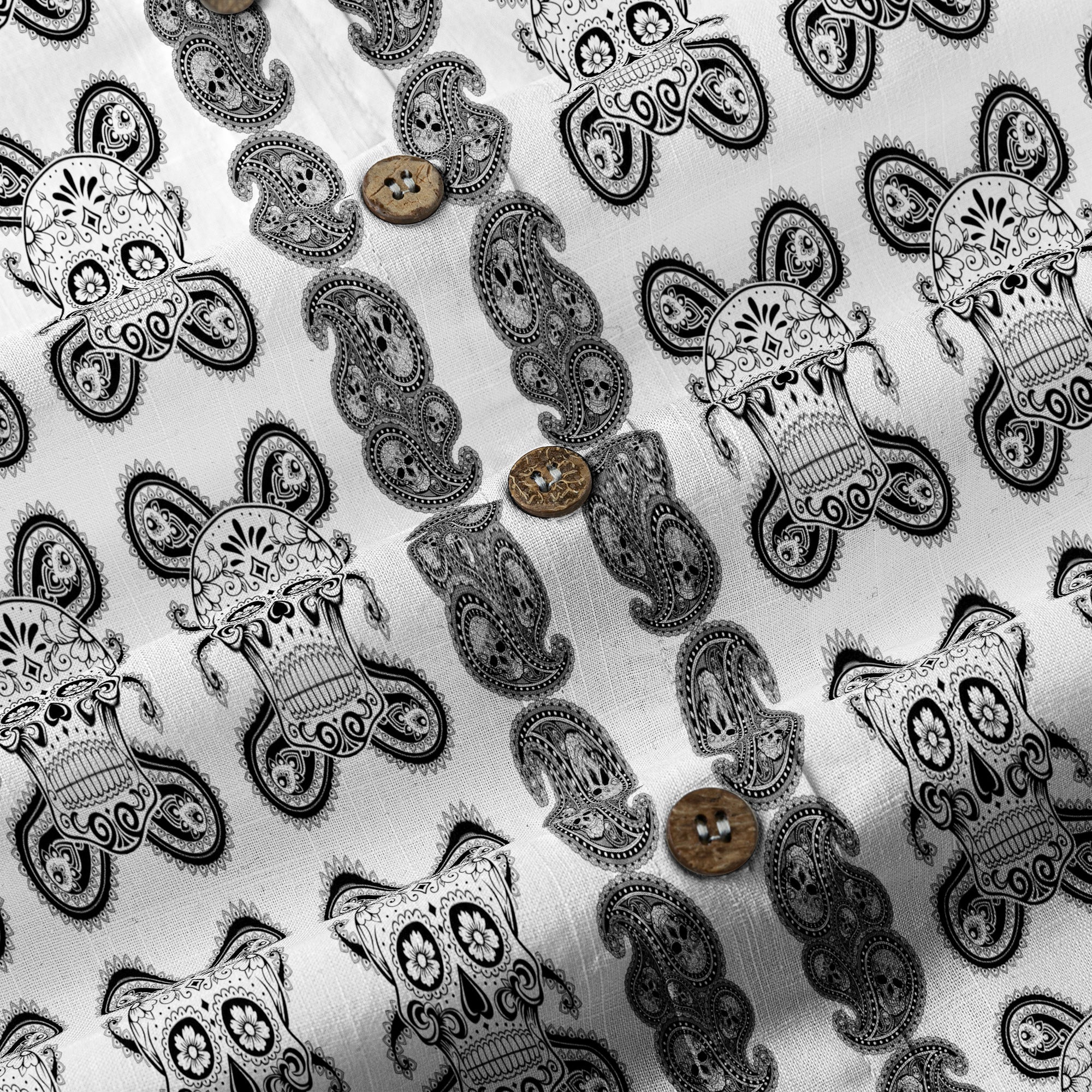 Día de los Muertos Hawaiian Shirt, Mexican Day of The Dead Hawaii Shirt, Paisley Pattern Hawaii Shirt