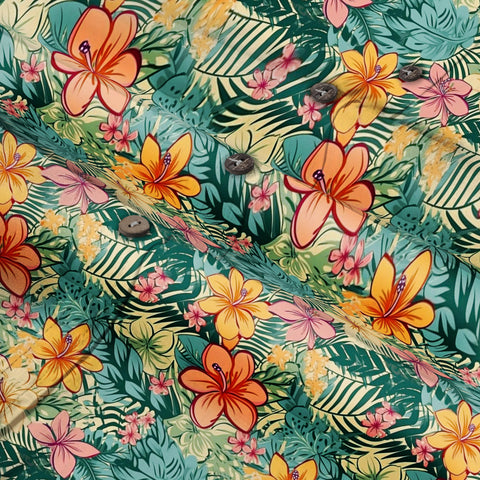Retro Floral Seamless Patterns Hawaiian Shirt, Aloha Floral Pattern - The Palmix