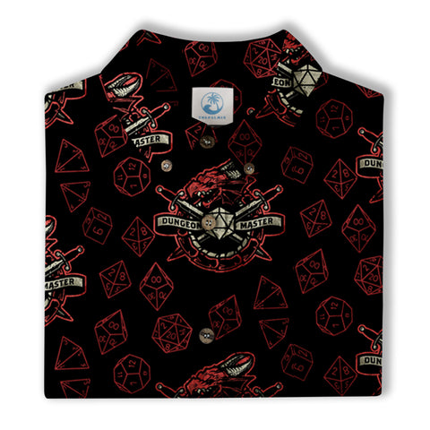 DND Celestrial Dice Pattern Aloha Hawaii Shirt, D20 Stars Constellation, Sun and Crescent Button Down Shirt - The Palmix