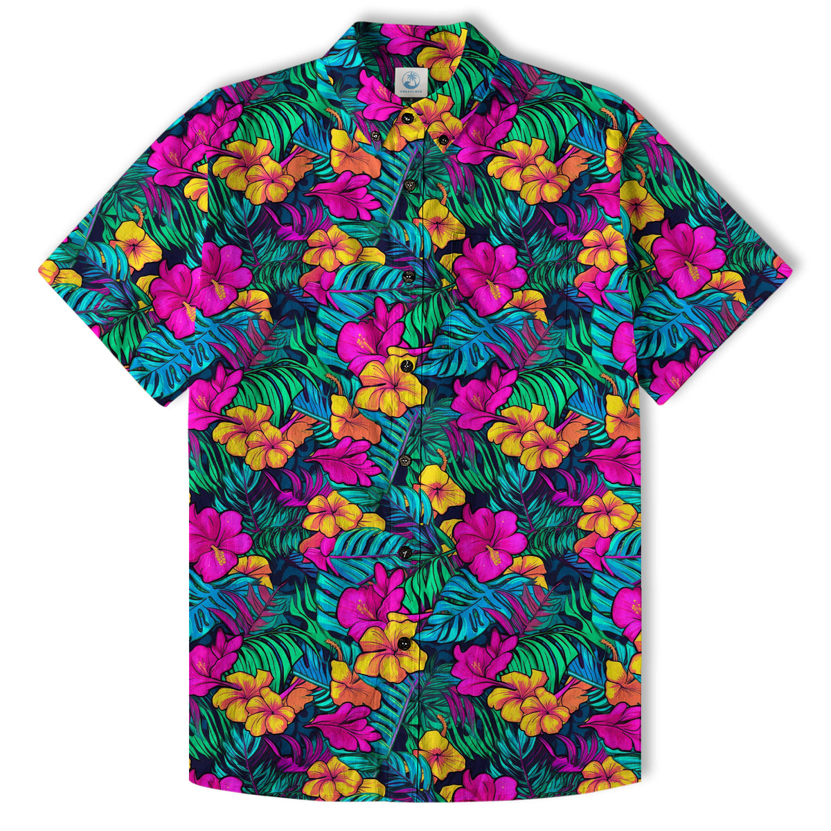 Electric Jungle Paradise Hawaiian Shirt, Colorful Tropical Beach Aloha Shirt - The Palmix