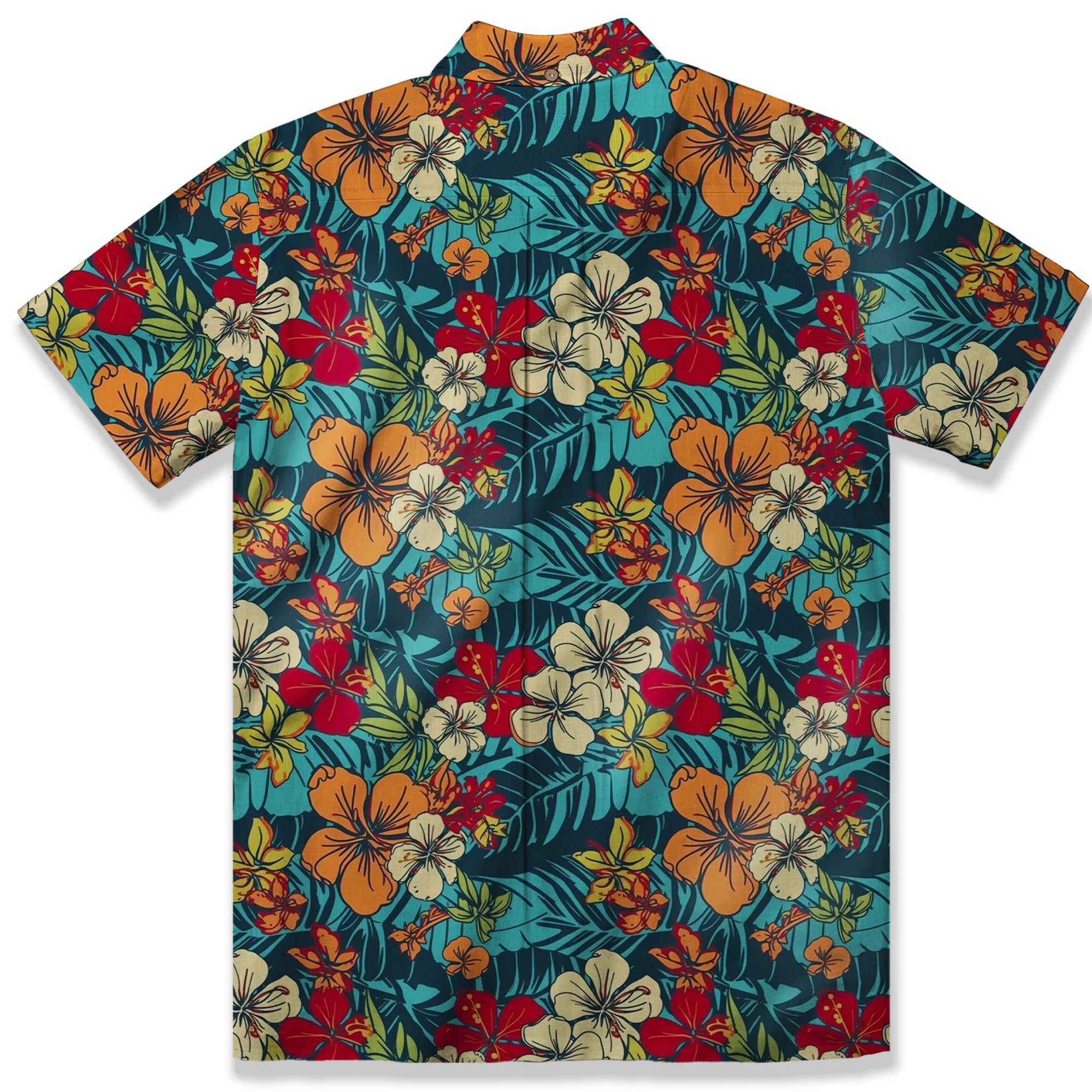 Tropical Flowers Seamless Patterns Hawaii Shirt, Aloha Floral Hawaiian Button Down Shirt - The Palmix