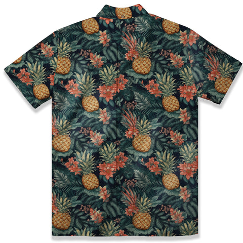 Hibiscus Pineapple Seamless Patterns Hawaiian Shirt For Men, Aloha Floral Pattern - The Palmix