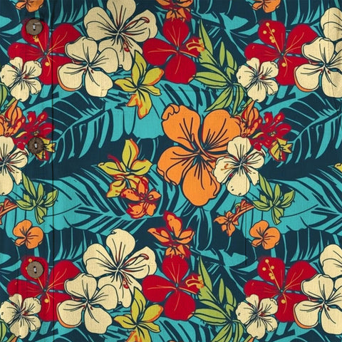 Tropical Flowers Seamless Patterns Hawaii Shirt, Aloha Floral Hawaiian Button Down Shirt - The Palmix