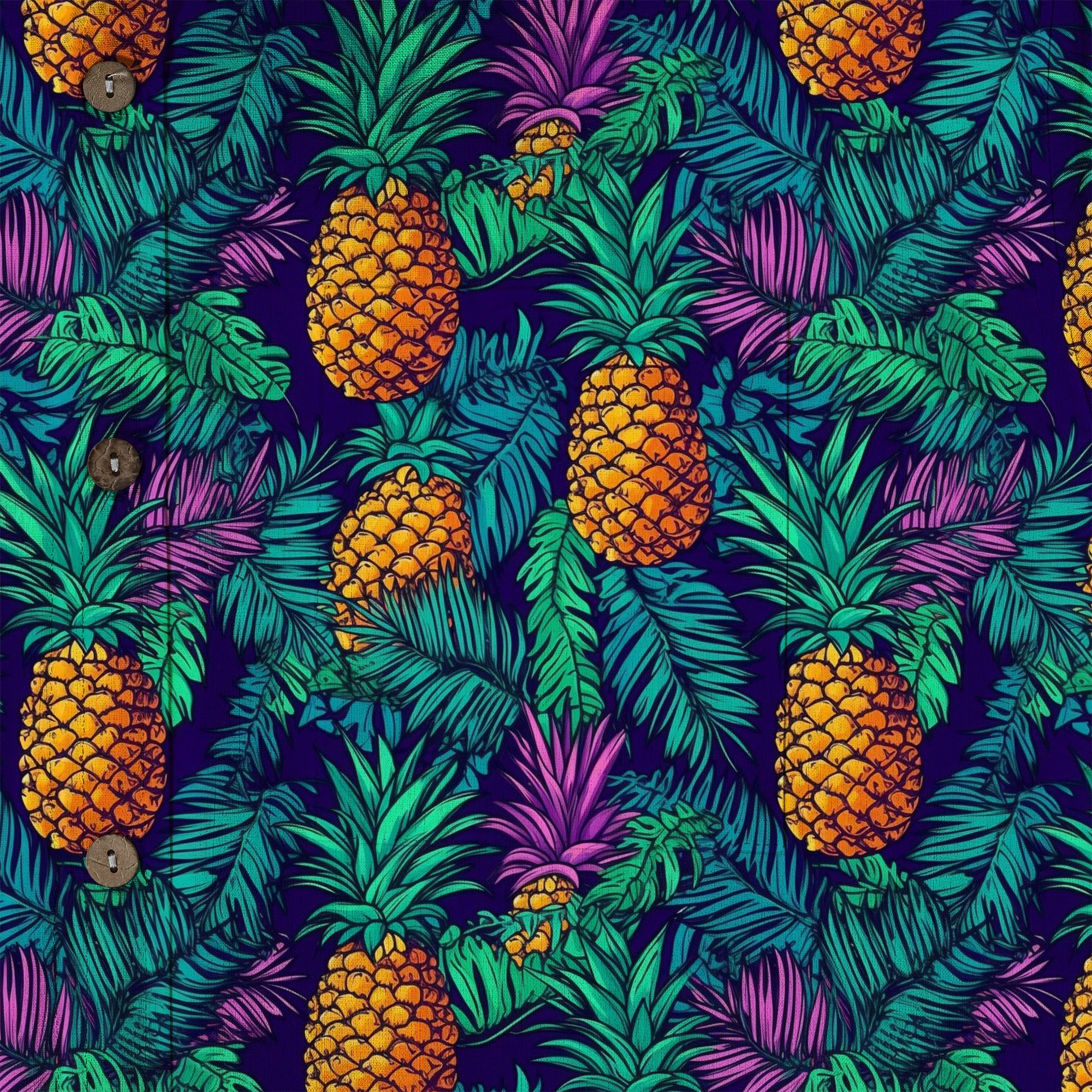 Aloha Pineapple Vibrant Tropical Beach Patterns Aloha Hawaii Shirt - The Palmix