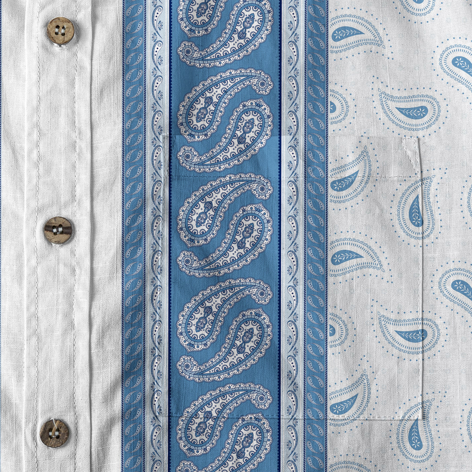 Vintage Striped Floral Short Sleeve Hawaii Shirt, Paisley Pattern Hawaii Shirt