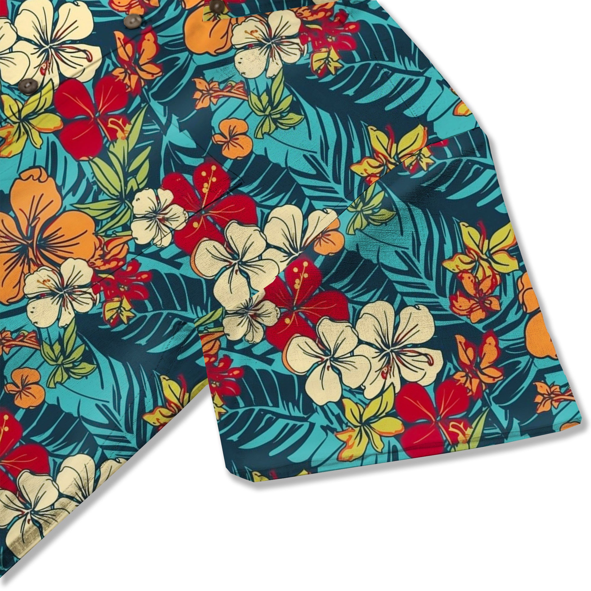 Tropical Flowers Seamless Patterns Hawaii Shirt, Aloha Floral Hawaiian Button Down Shirt - The Palmix
