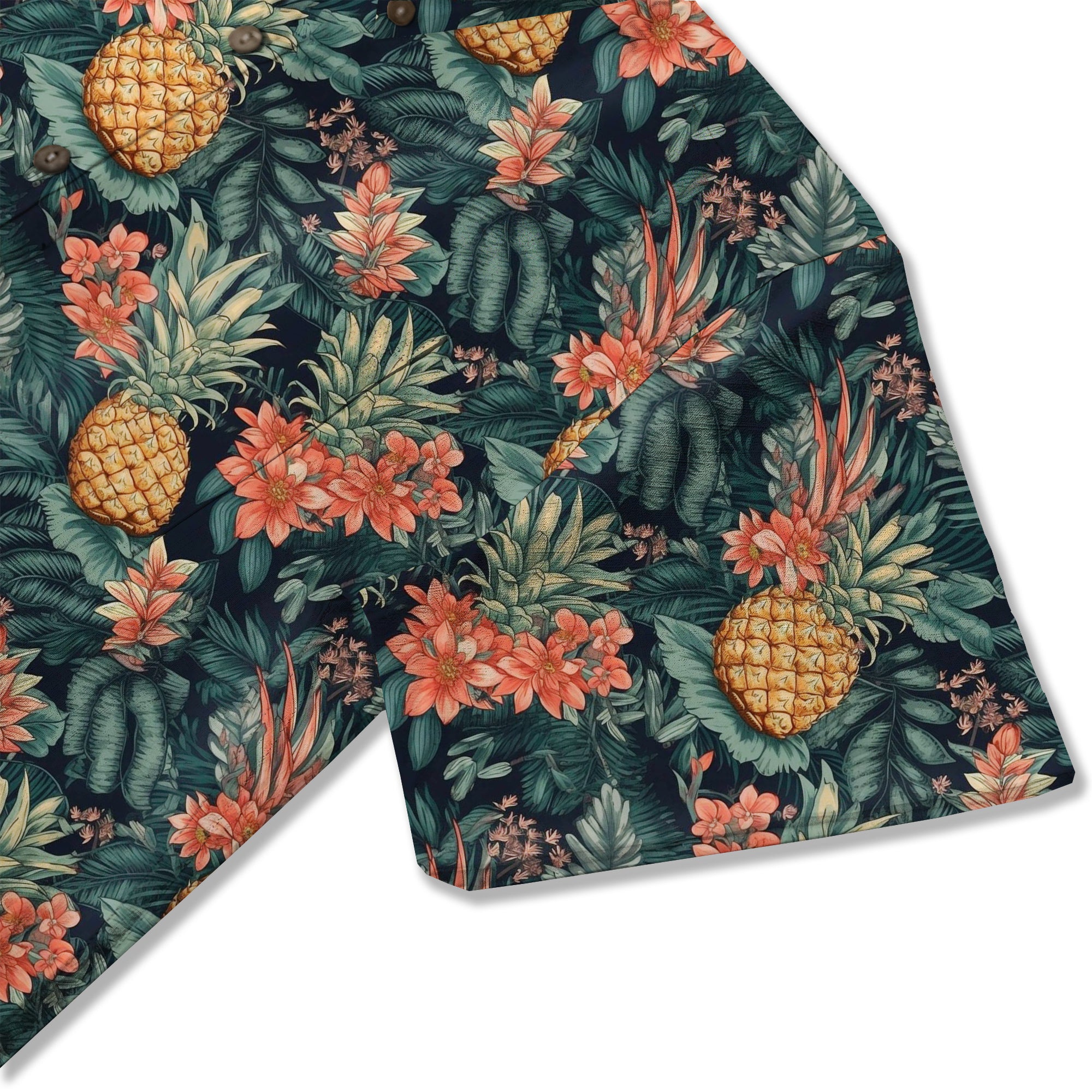 Hibiscus Pineapple Seamless Patterns Hawaiian Shirt For Men, Aloha Floral Pattern - The Palmix