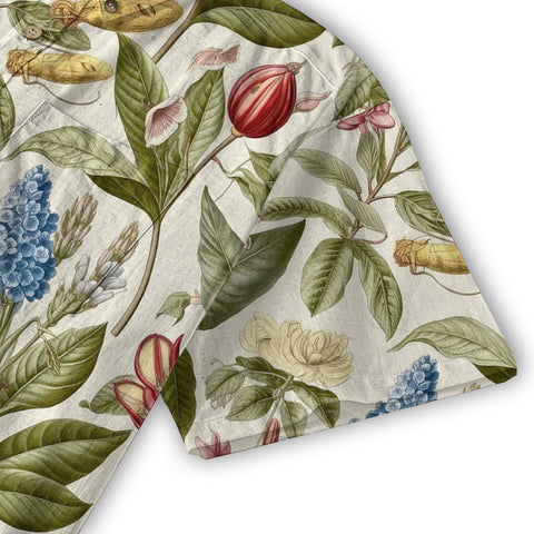 Vintage Botanicals Seamless Patterns Aloha Hawaii Shirt, Botanicals Hawaiian Button Down Shirt - The Palmix